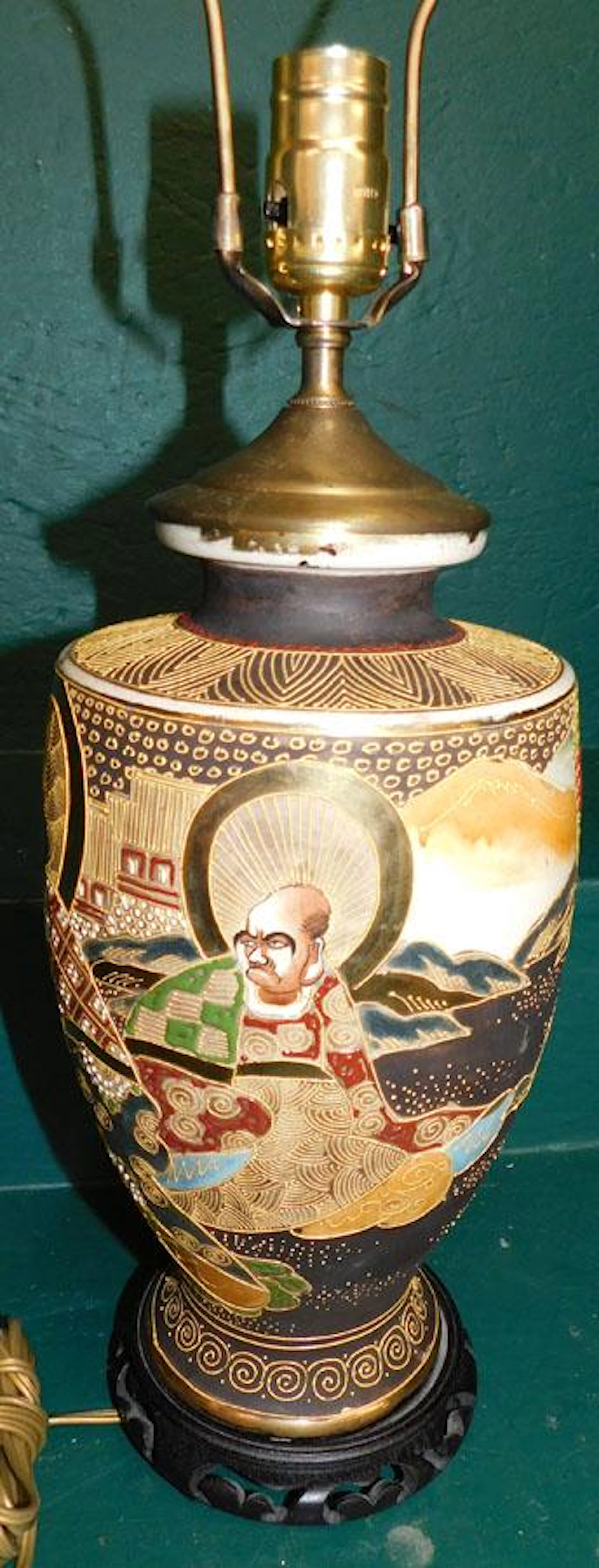 Satsuma Vase Made Into Lamp