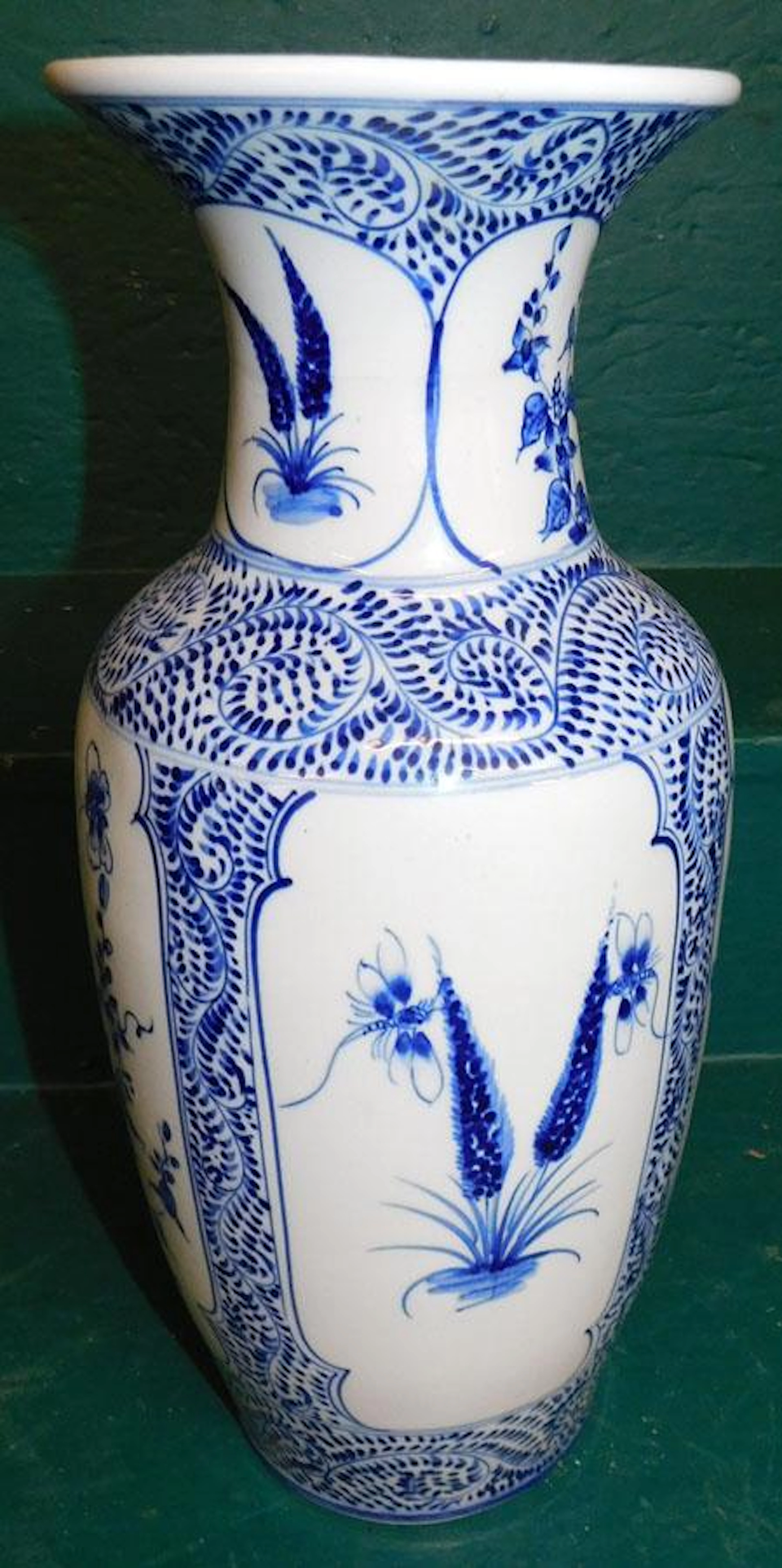 Oriental Blue & White Porcelain Vase