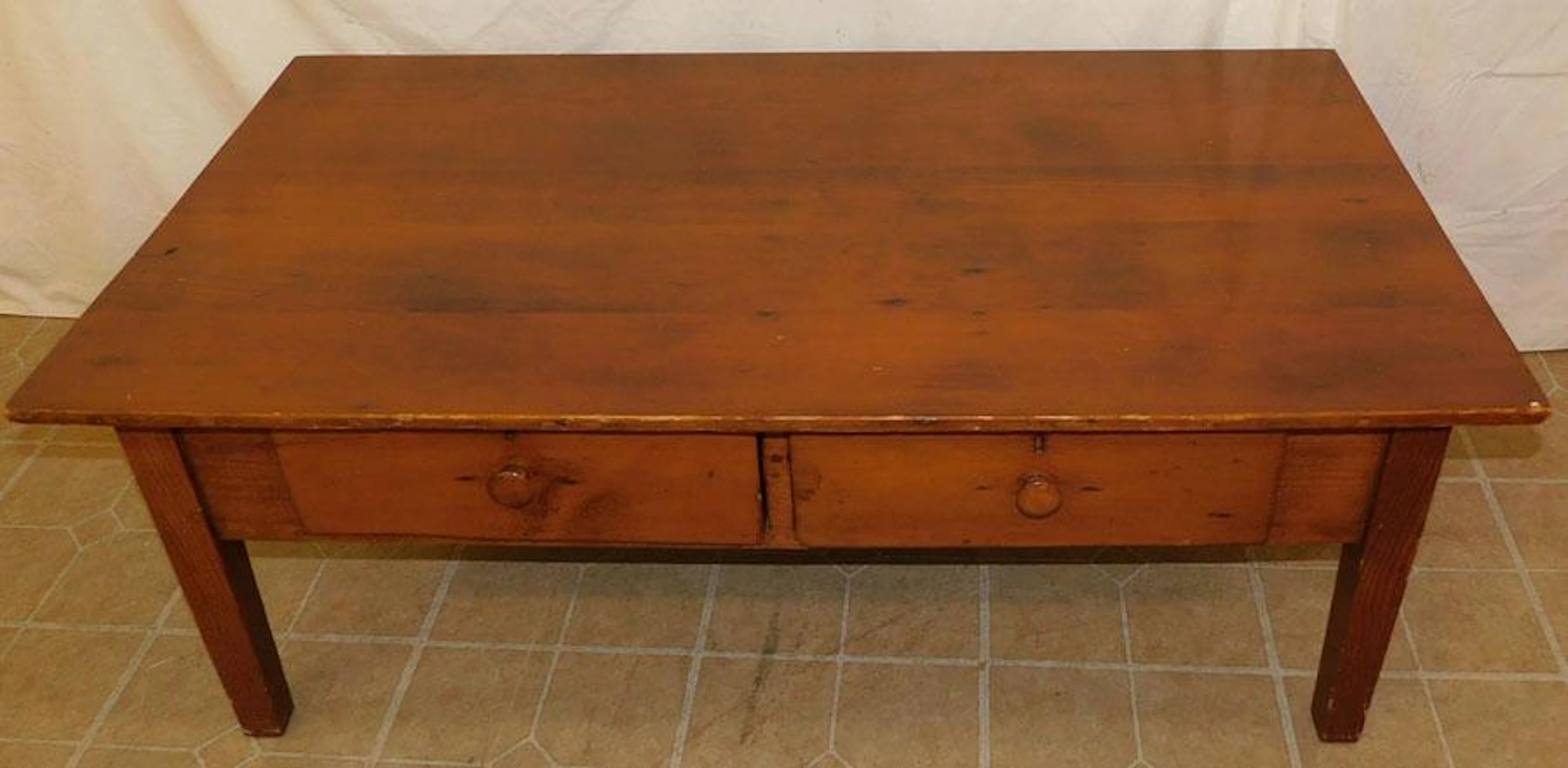 Antique Pine 2 Drawer Coffee Table