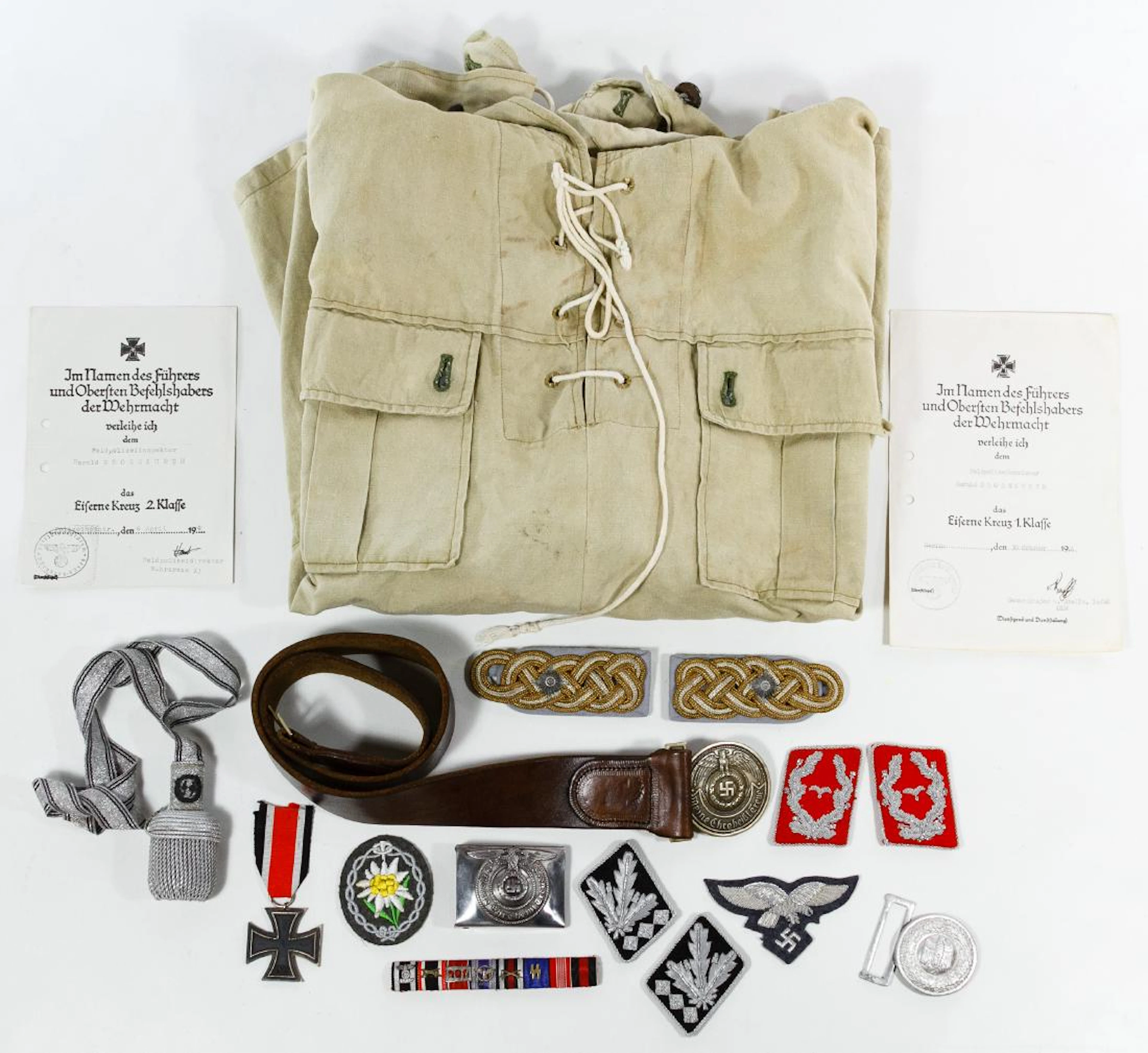 World War II German Medal, Patch, Buckle and Glassware