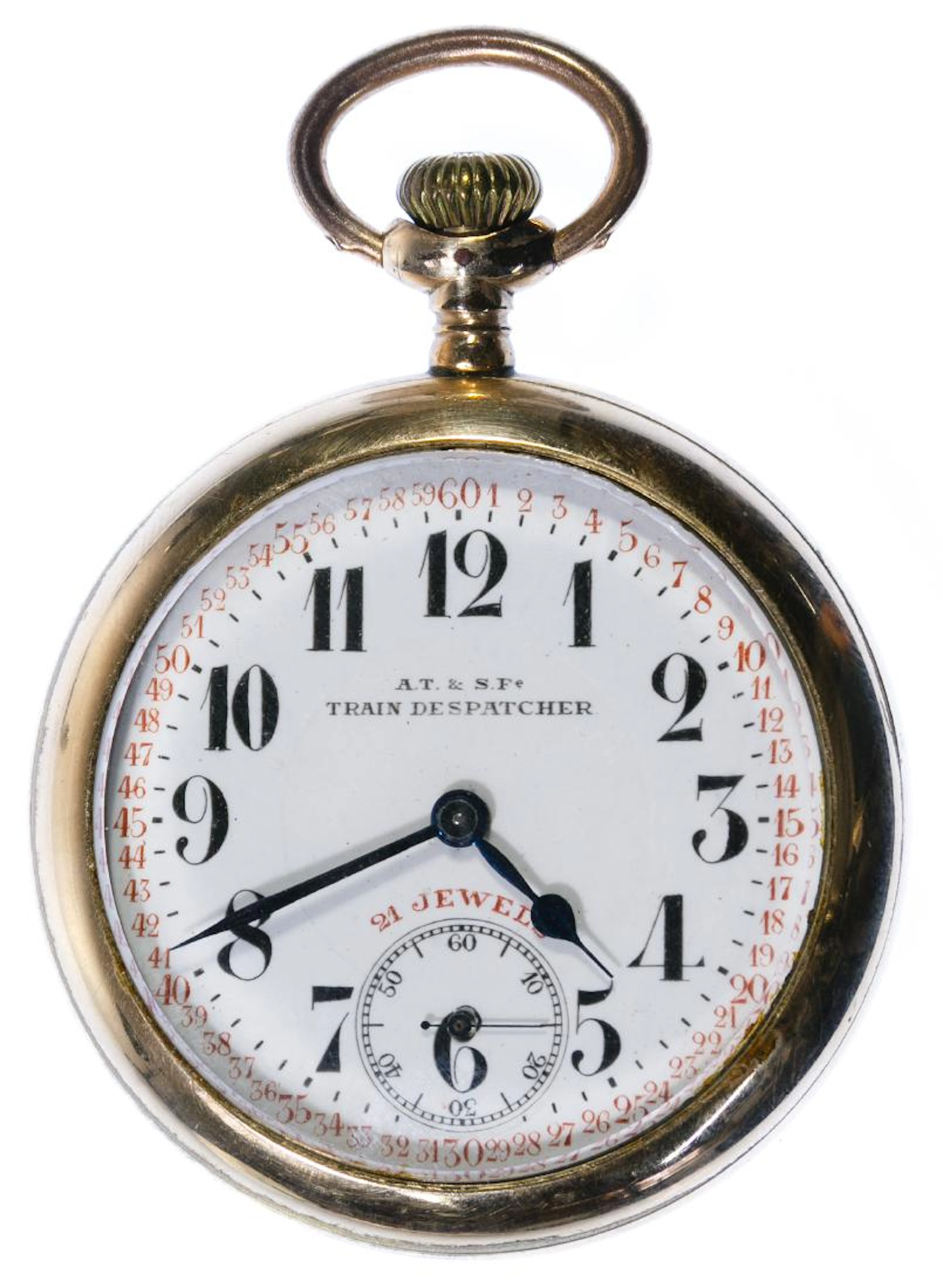 AT&SF 'Train Dispatcher' Gold Filled Open Face Pocket