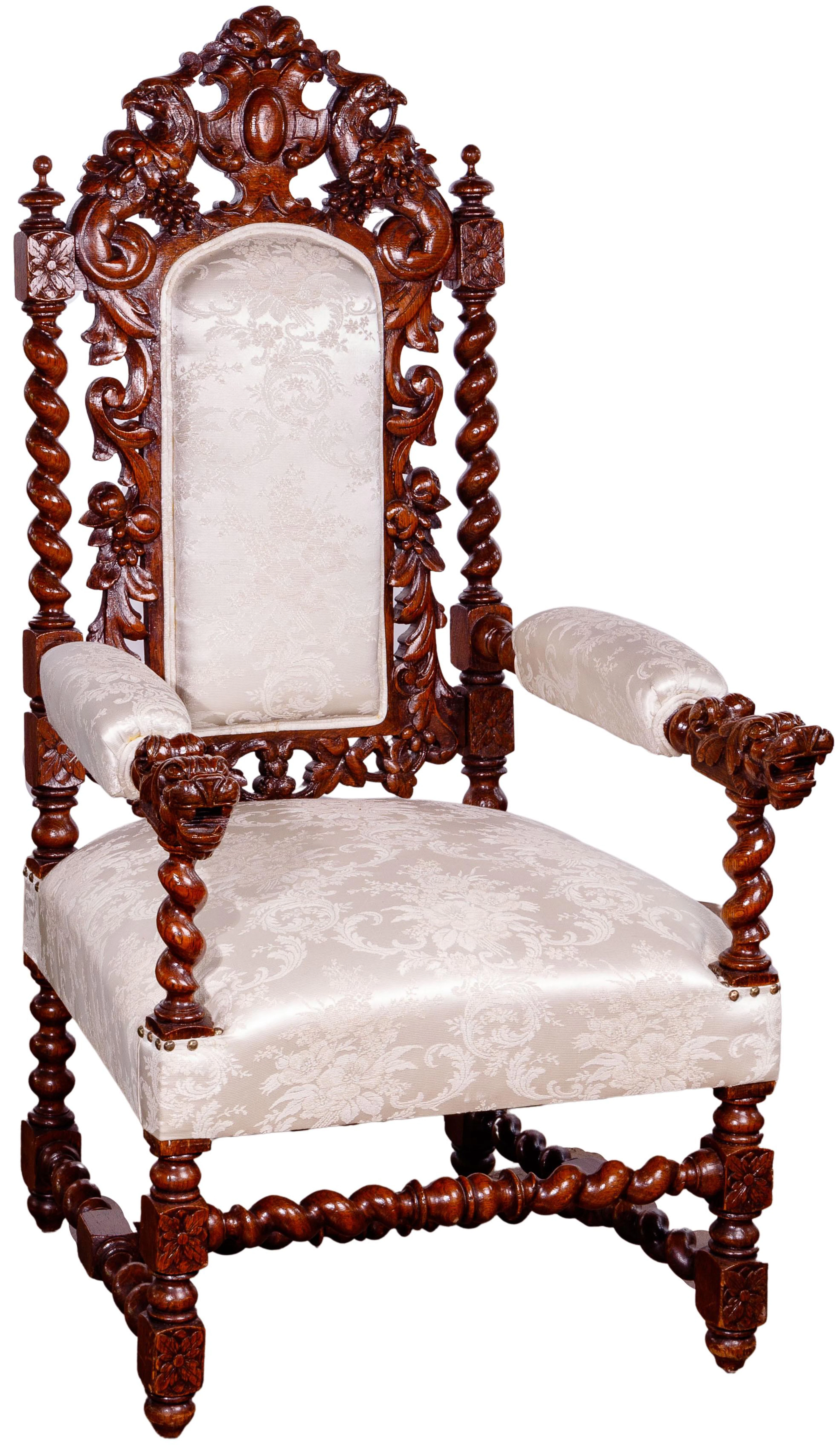Throne-Style Mahogany Armchair