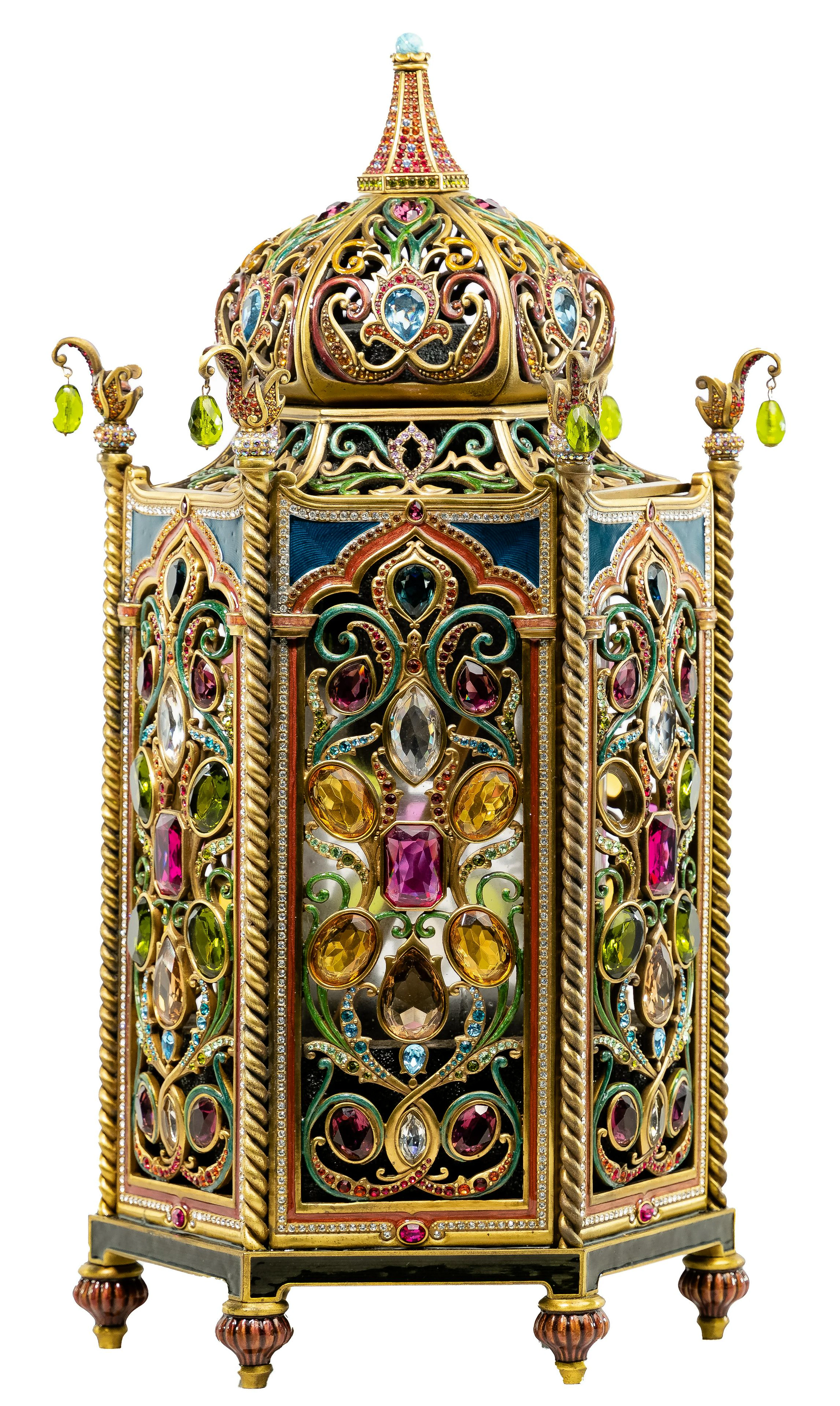 Jay Strongwater Arabesque Lidded Candle Lanter