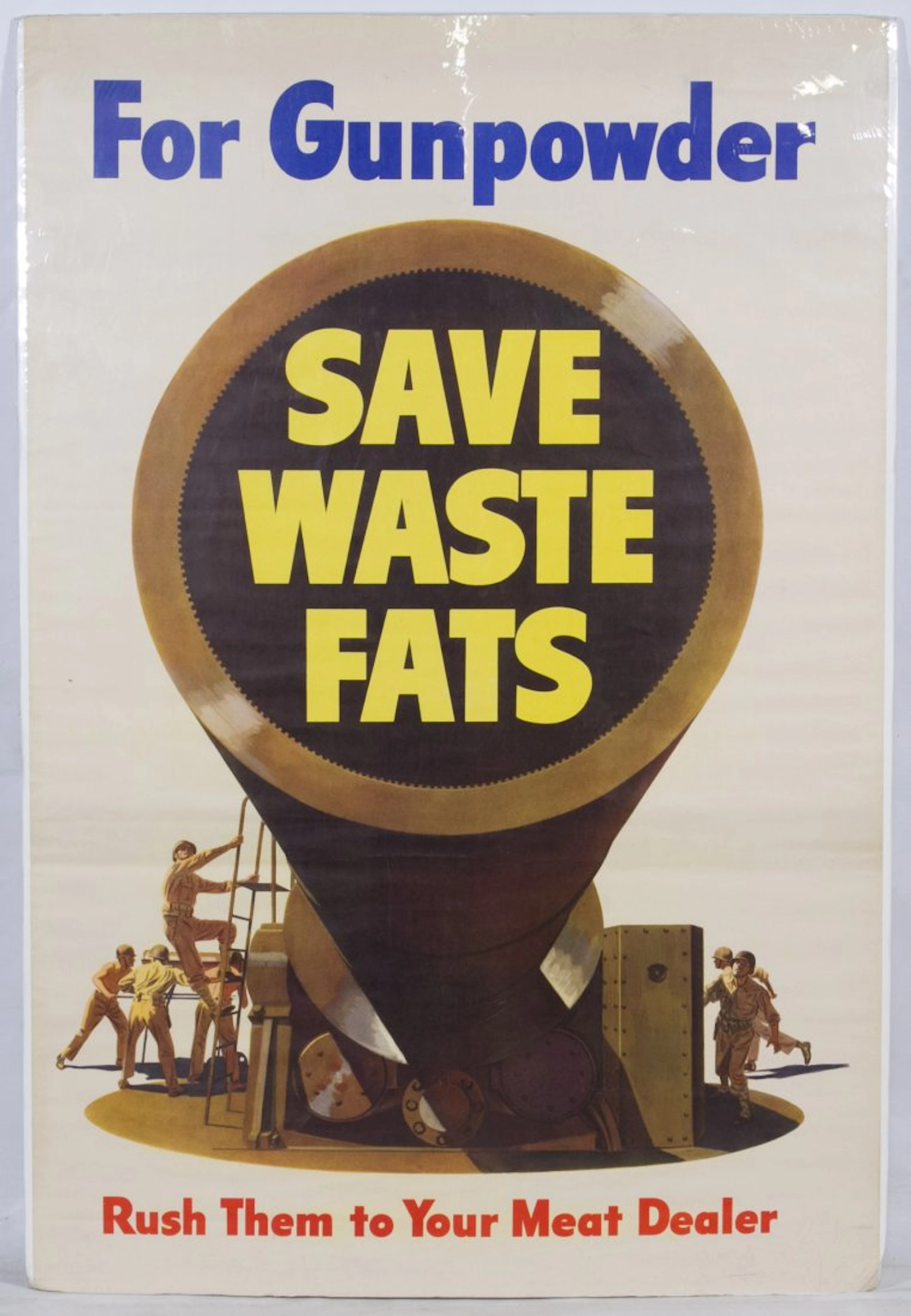 World War II 'For Gunpowder Save Waste Fats' Military