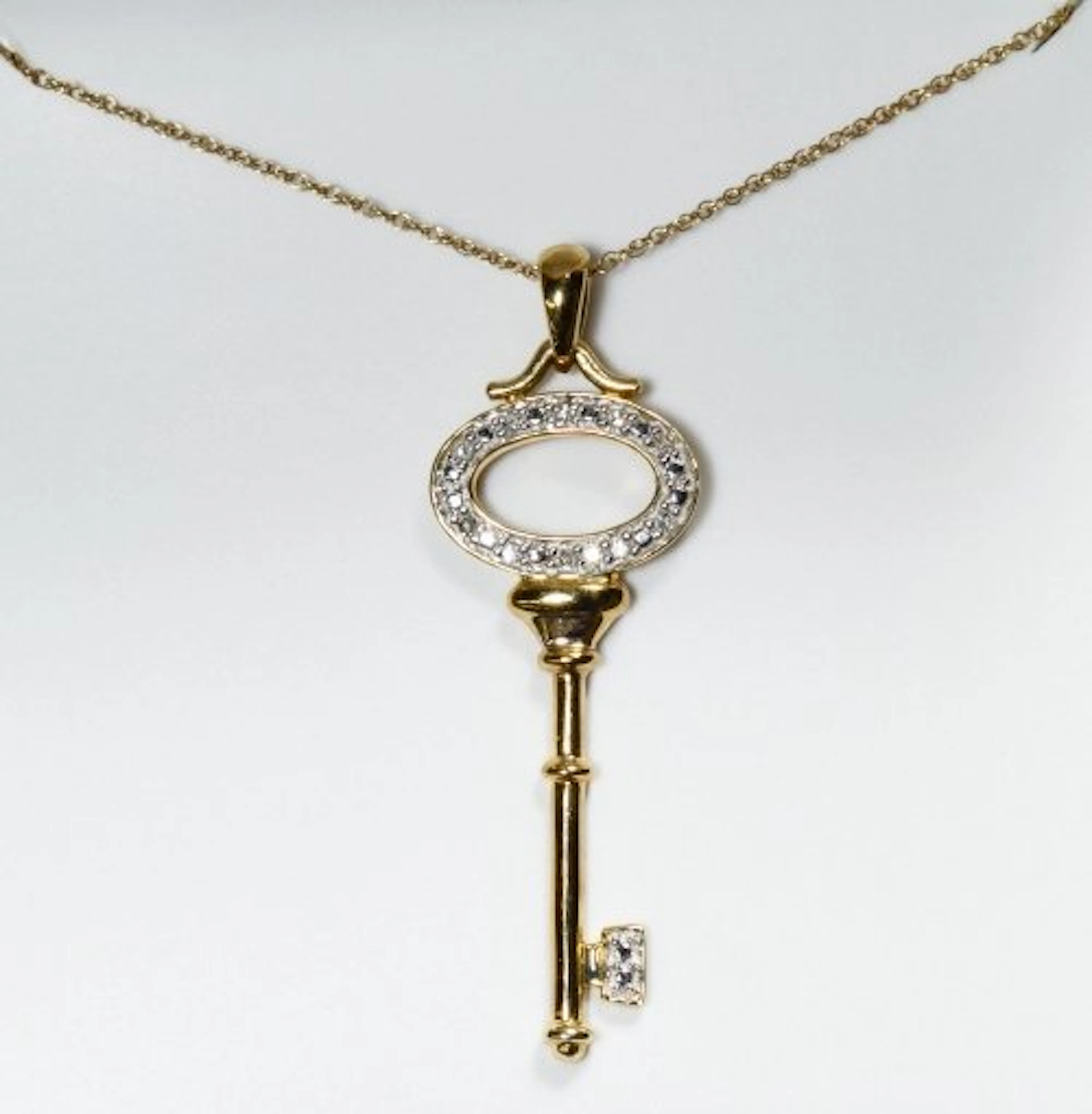 Helzberg 10k Gold and Diamond Pendant and Necklace