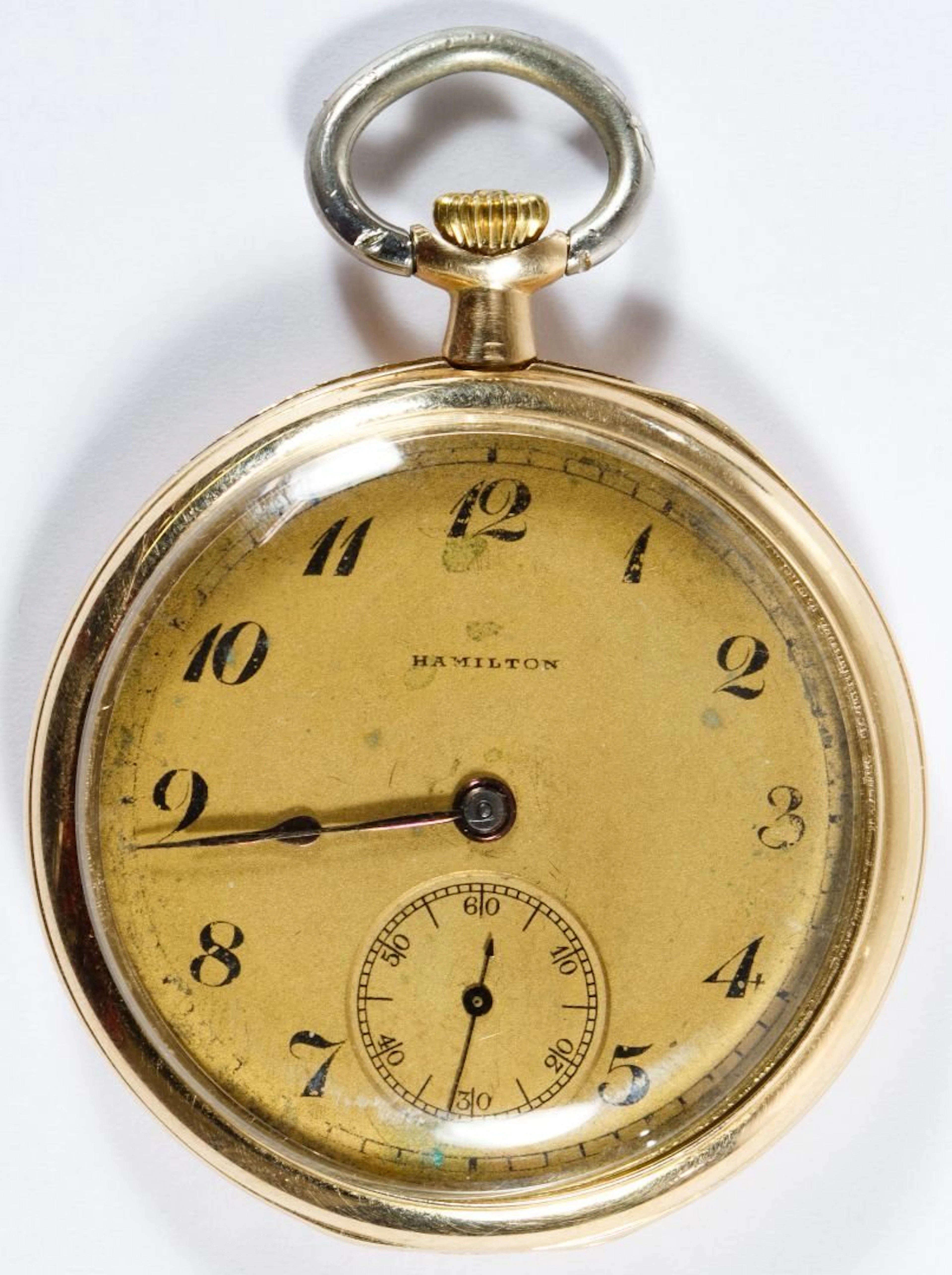 Hamilton 14k Gold Open Face Pocket Watch