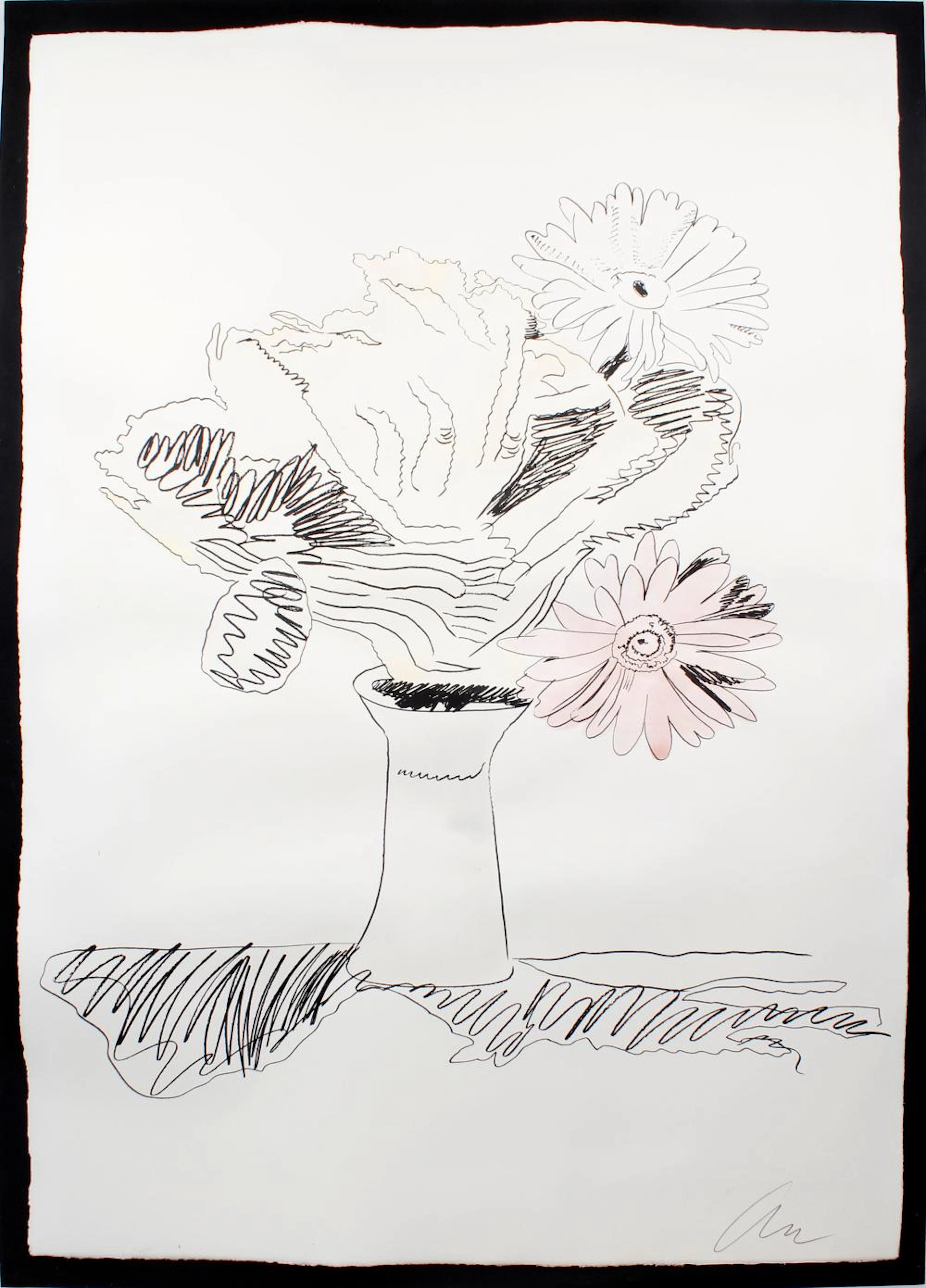 ANDY WARHOL "FLOWERS" SIGNED FRONT AND BACK