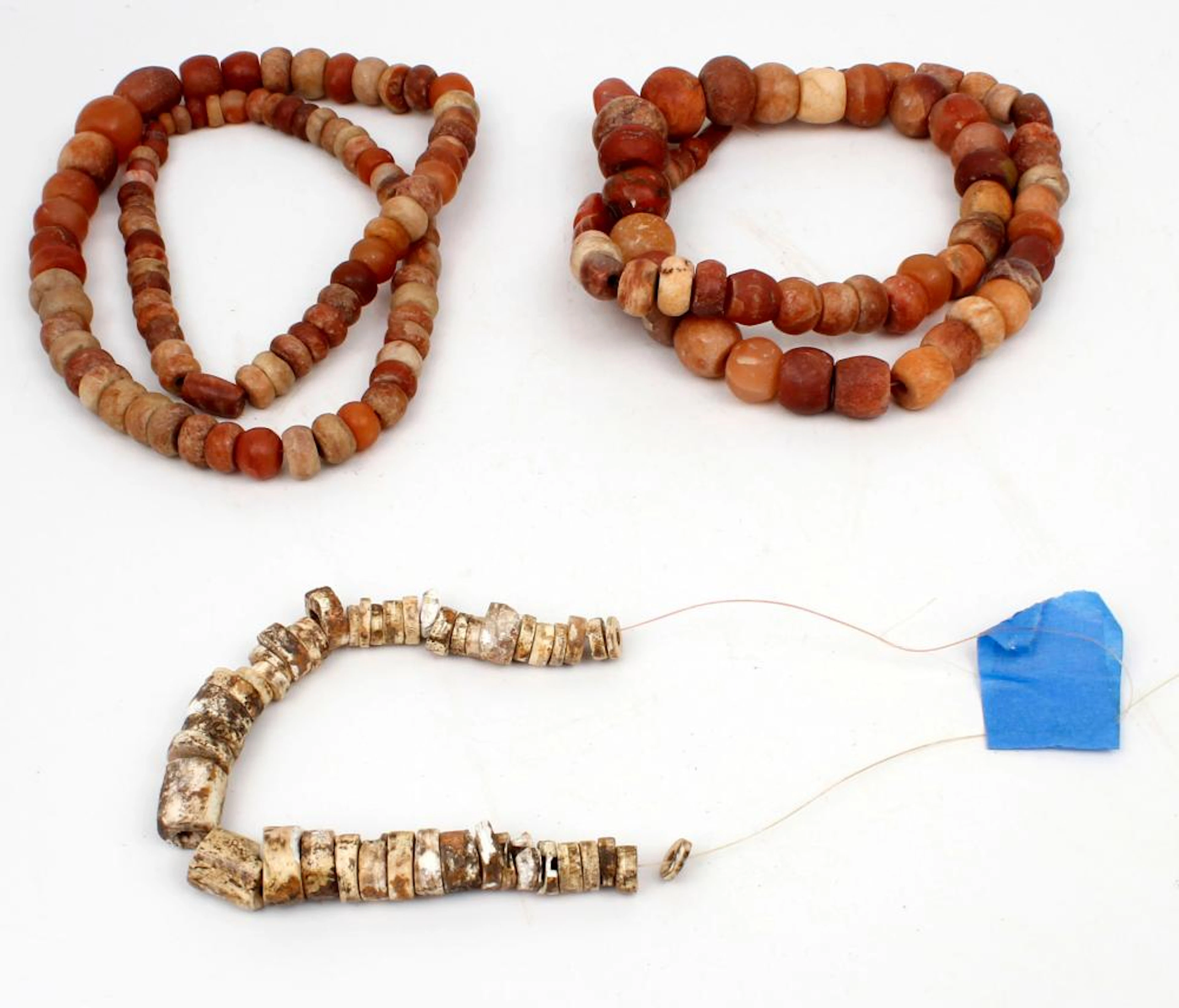 PRECOLUMBIAN 2 CARNELIAN BEAD NECKLACES TAIRONA