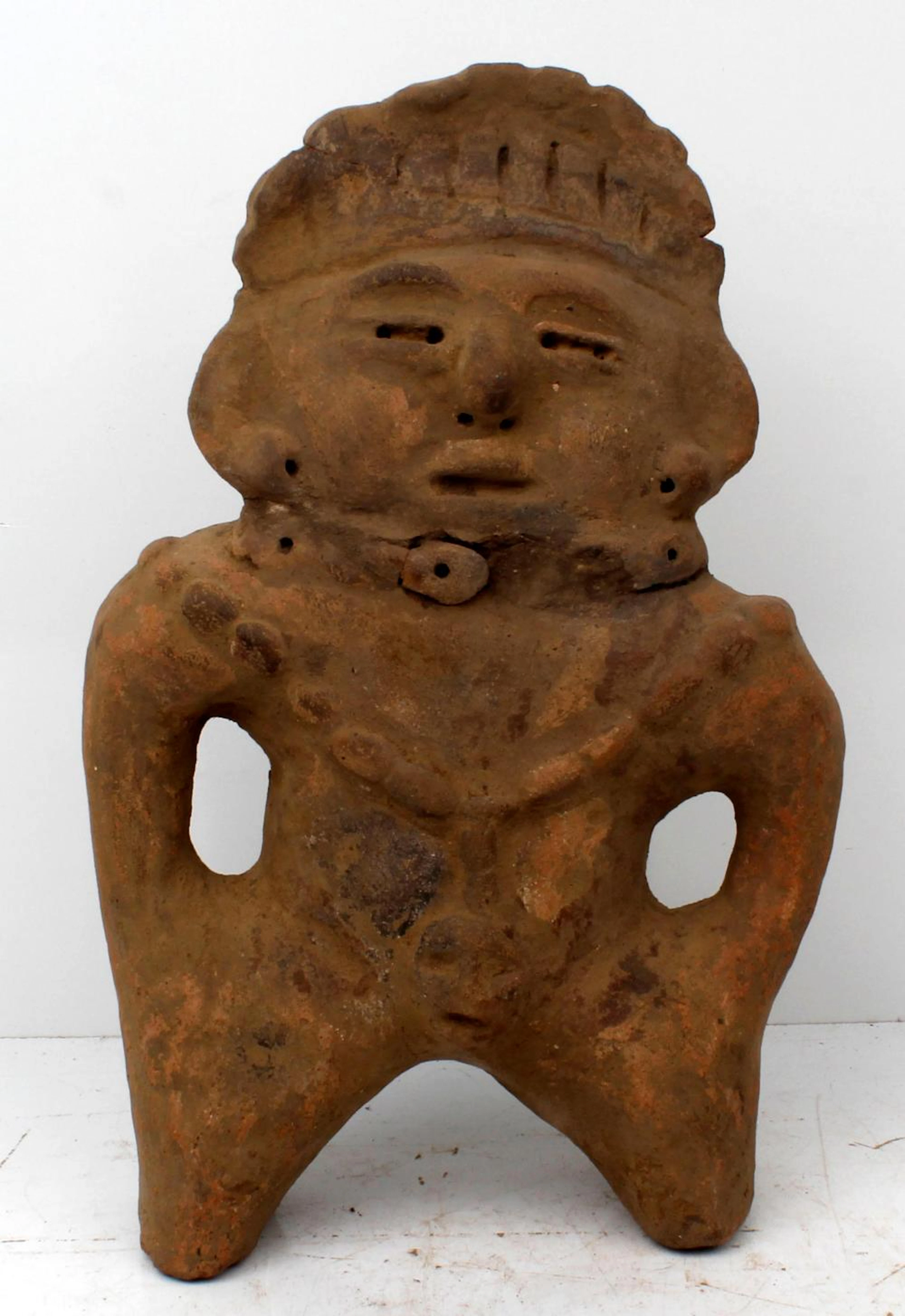 PRECOLUMBIAN TERRACOTTA QUIMBAYA PERFORATED MA