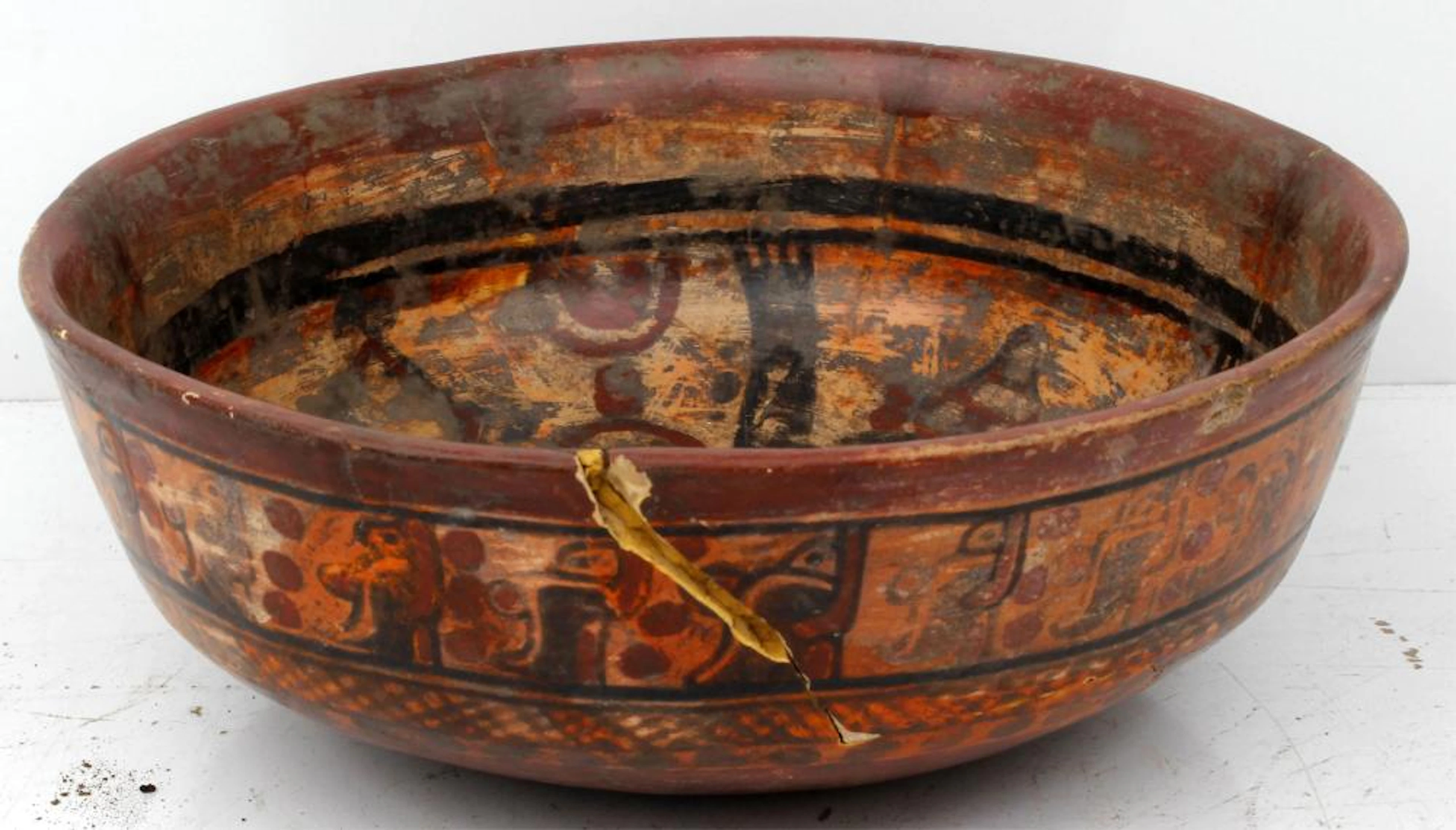 PRECOLUMBIAN TERRACOTTA BOWL MAYA 100-600 CE