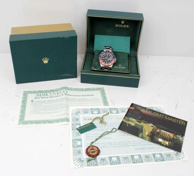 MENS ROLEX STAINLESS STEEL PEPSI GMT MASTER