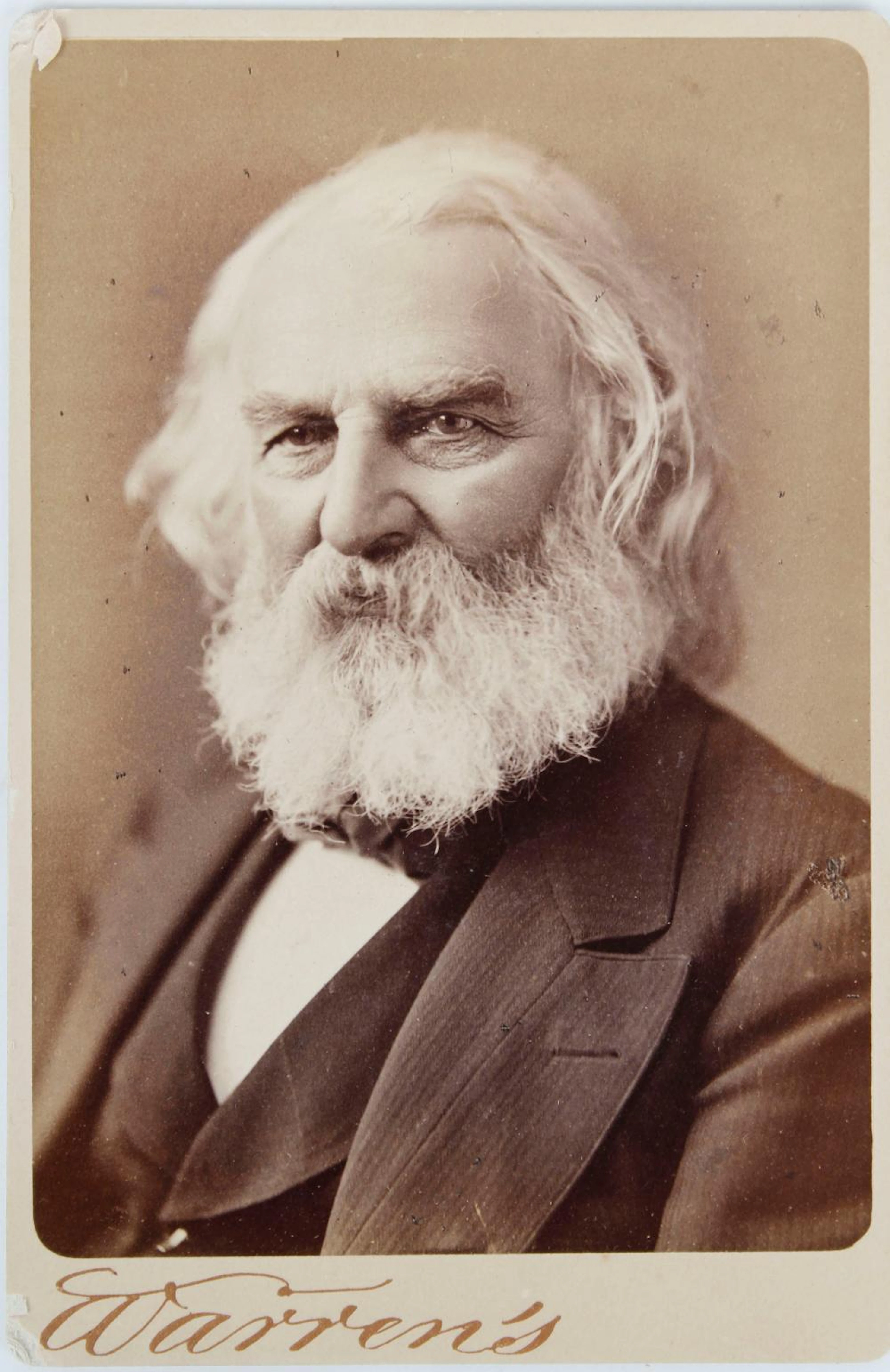 HENRY WADSWORTH LONGFELLOW "WARREN'S" CABINET CARD