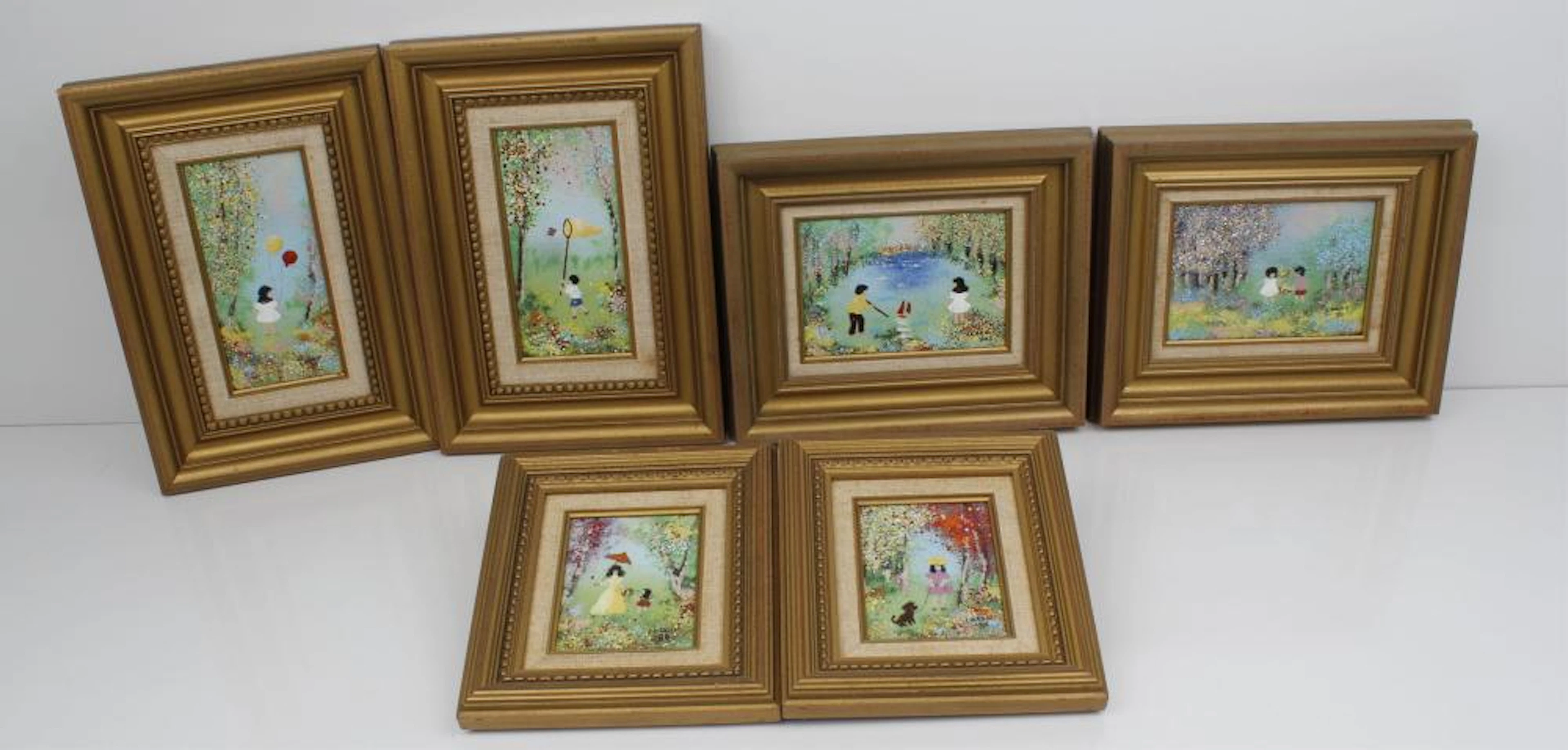 LOUIS CARDIN ENAMEL ON COPPER LOT OF 6
