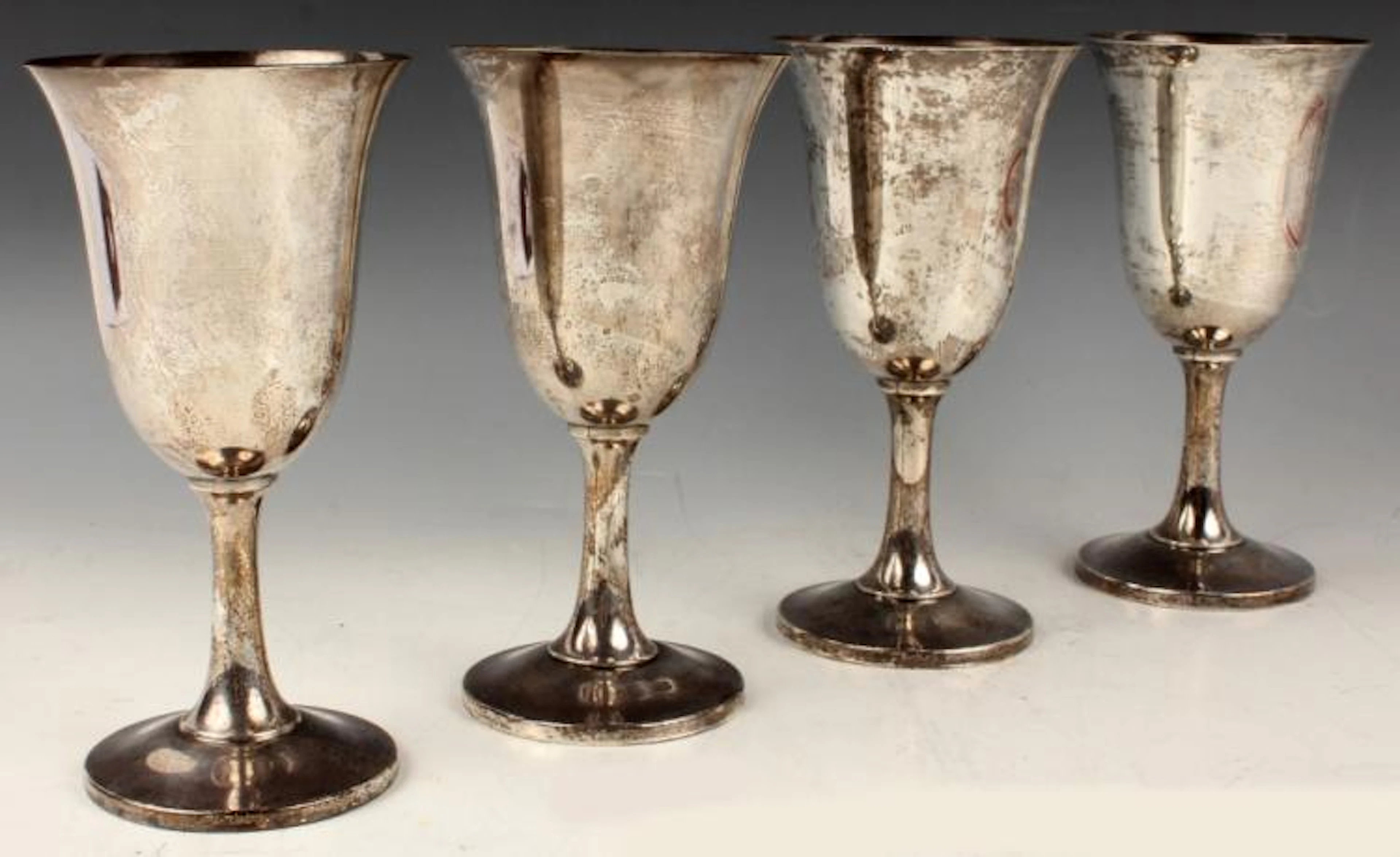 4 WALLACE STERLING SILVER GOBLETS