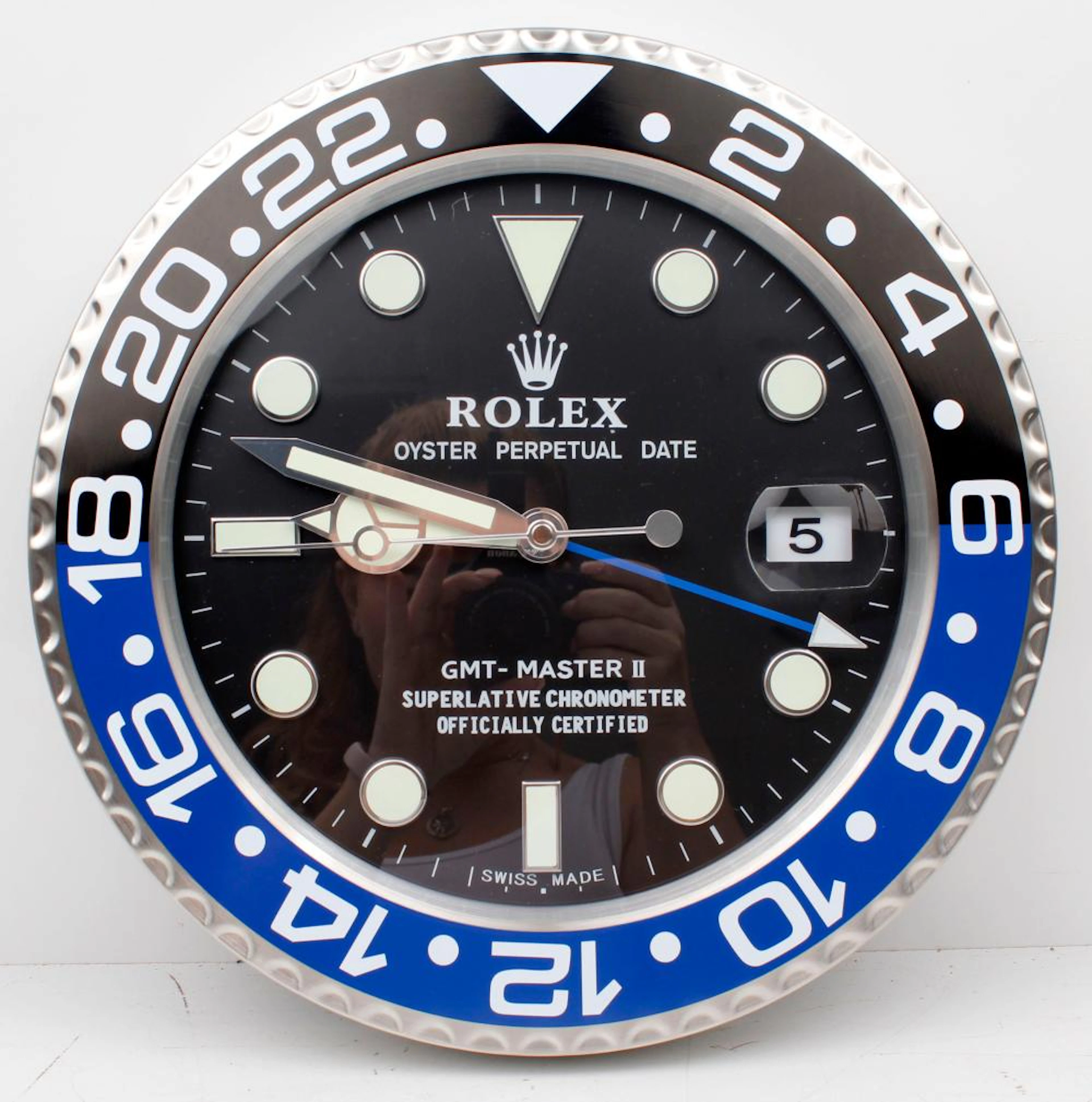 ROLEX DEALERS DISPLAY WALL CLOCK BATMAN GMT MASTER