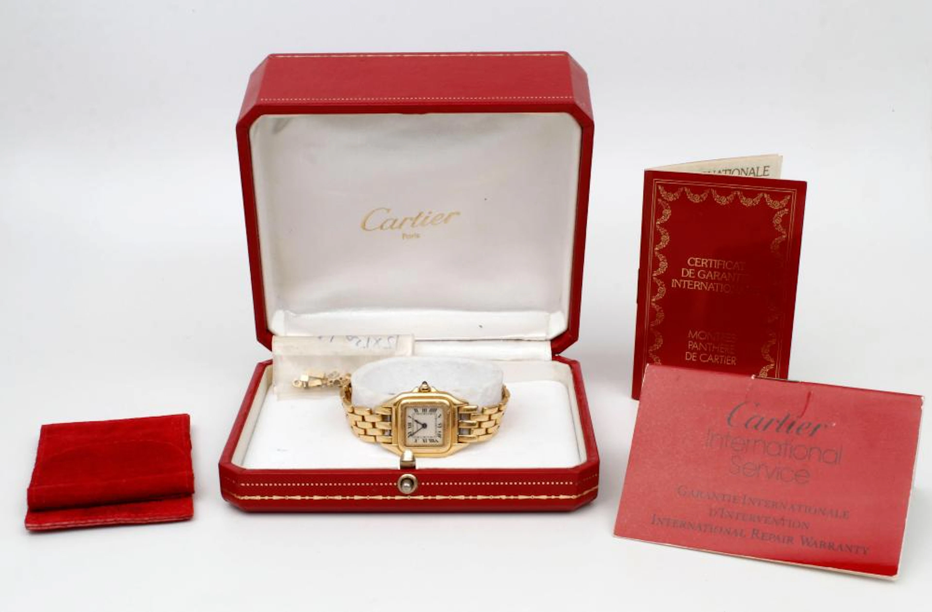 LADIES 18K GOLD CARTIER PANTHERE WATCH