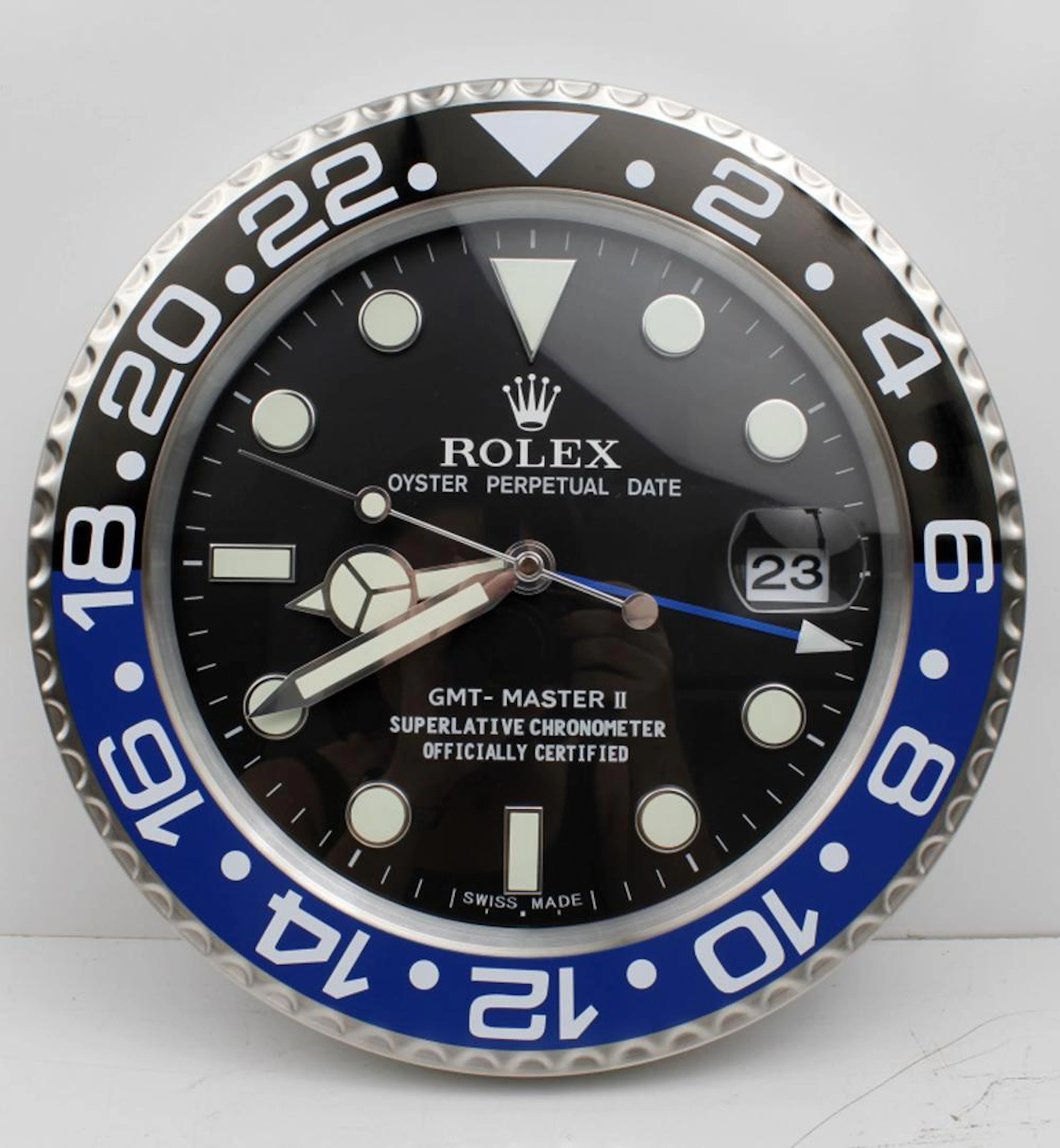 ROLEX DEALERS DISPLAY WALL CLOCK BATMAN GMT MASTER