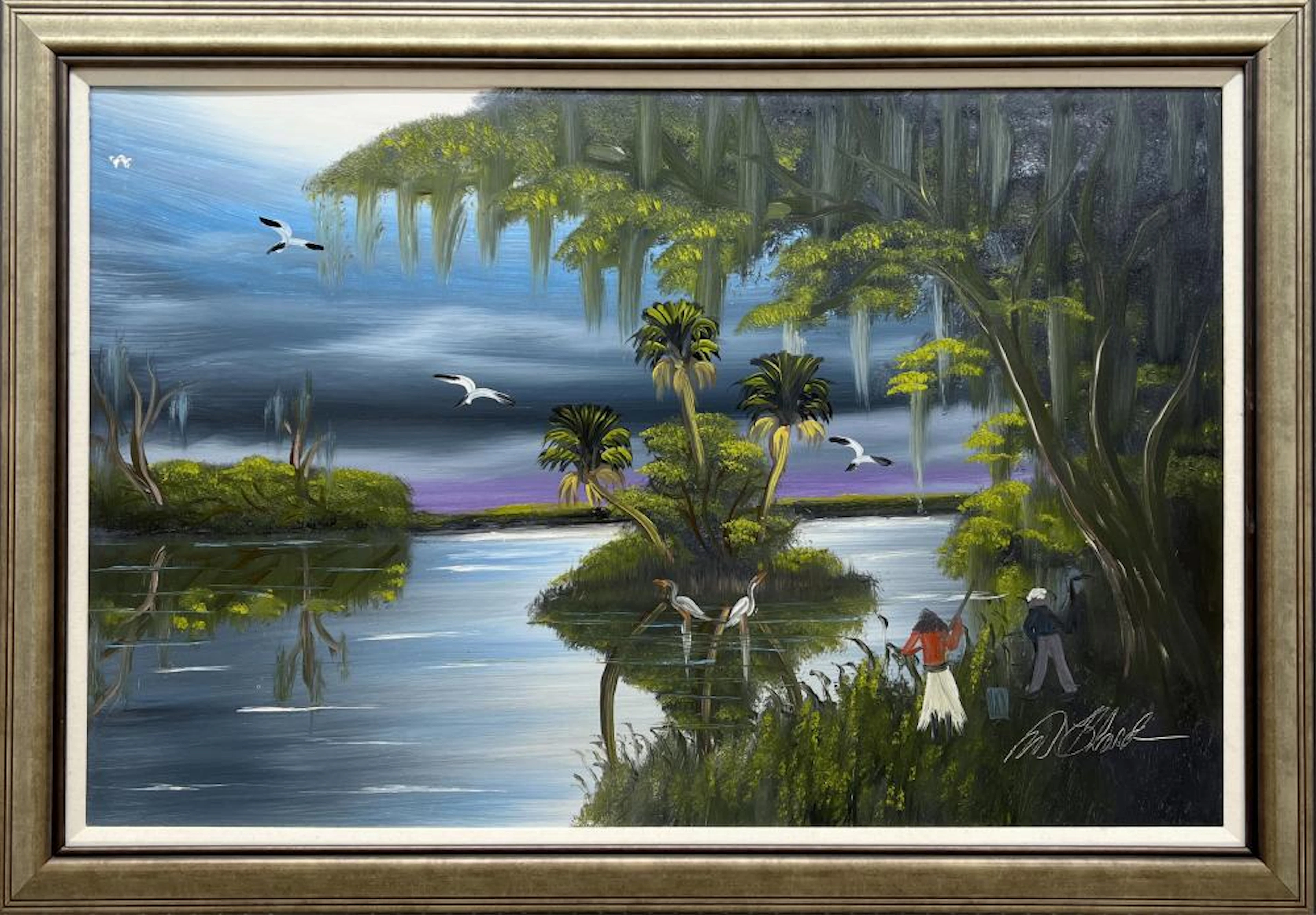 AL BLACK FLORIDA HIGHWAYMEN COUPLE FISHING