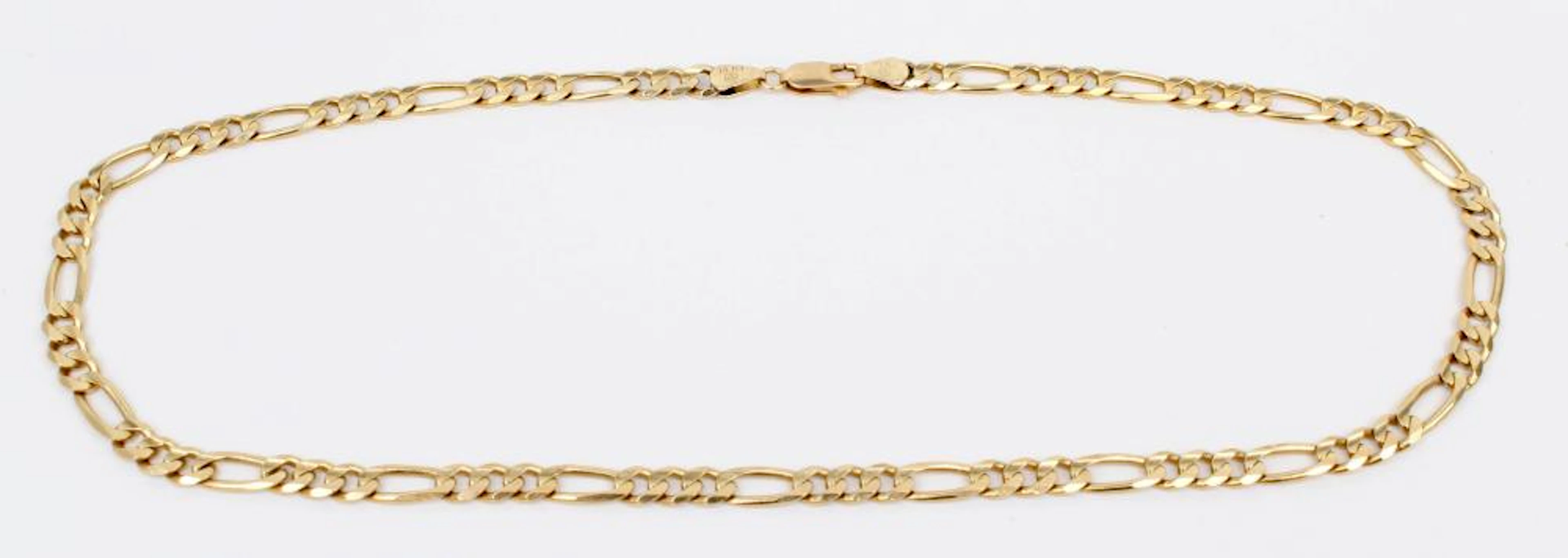 14K YELLOW GOLD FIGARO CHAIN 4.5 MM 17"