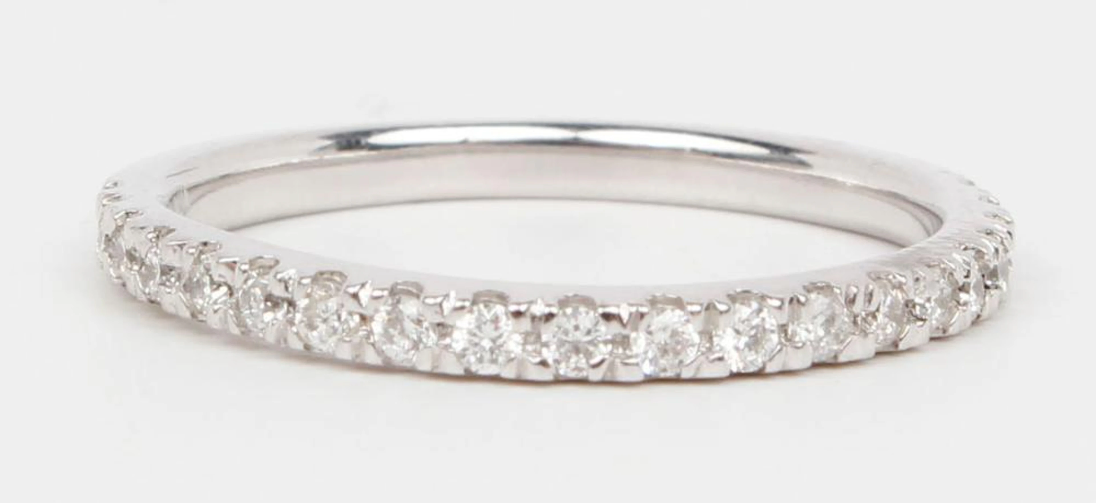 14K WHITE GOLD HALF ETERNITY DIAMOND RING