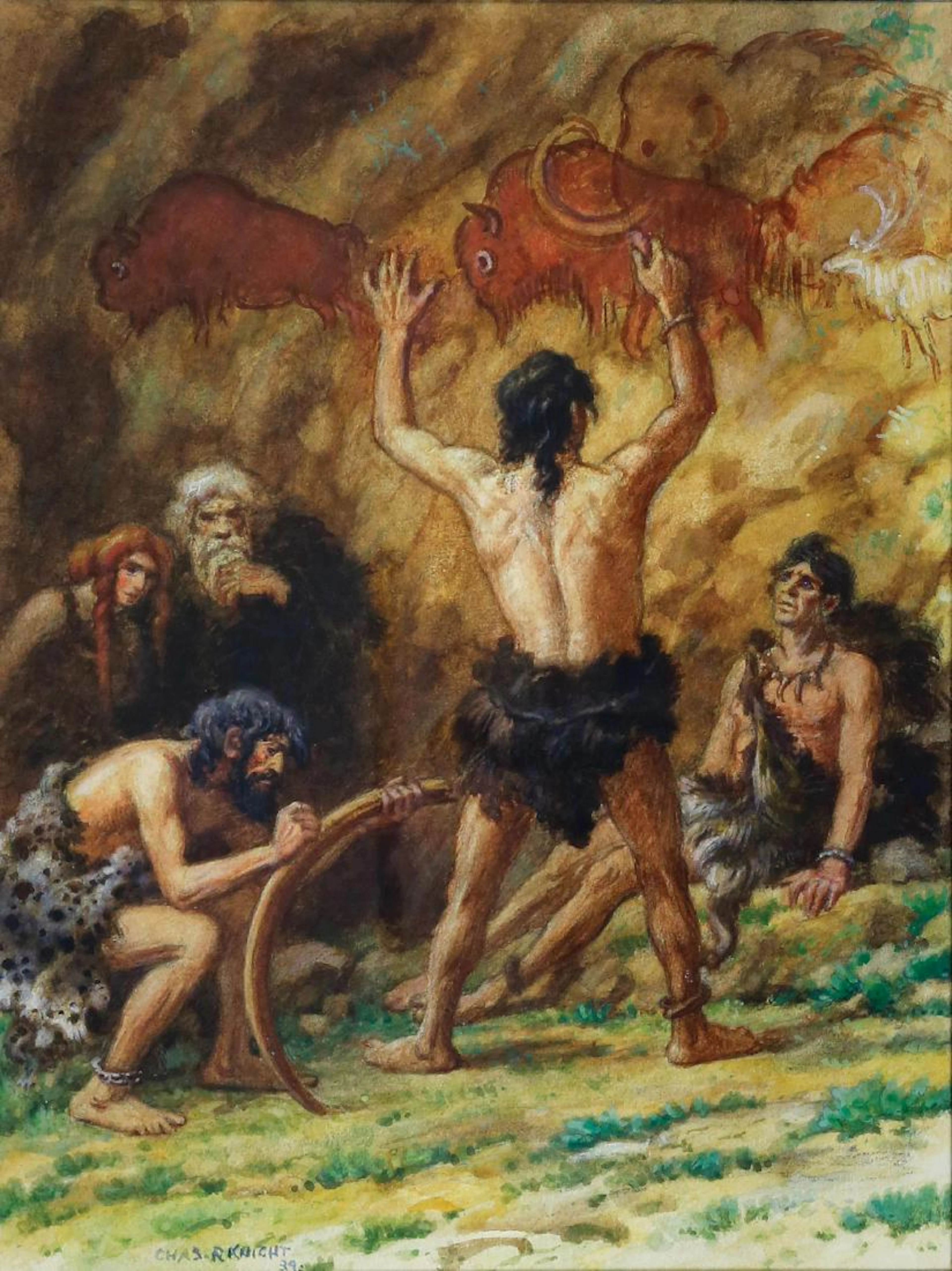 Charles R. Knight, Prehistoric Man Painting