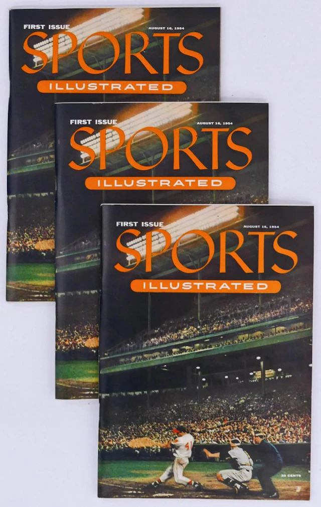 3pc Sports Illustrated #1 Magazines 1954. Three very