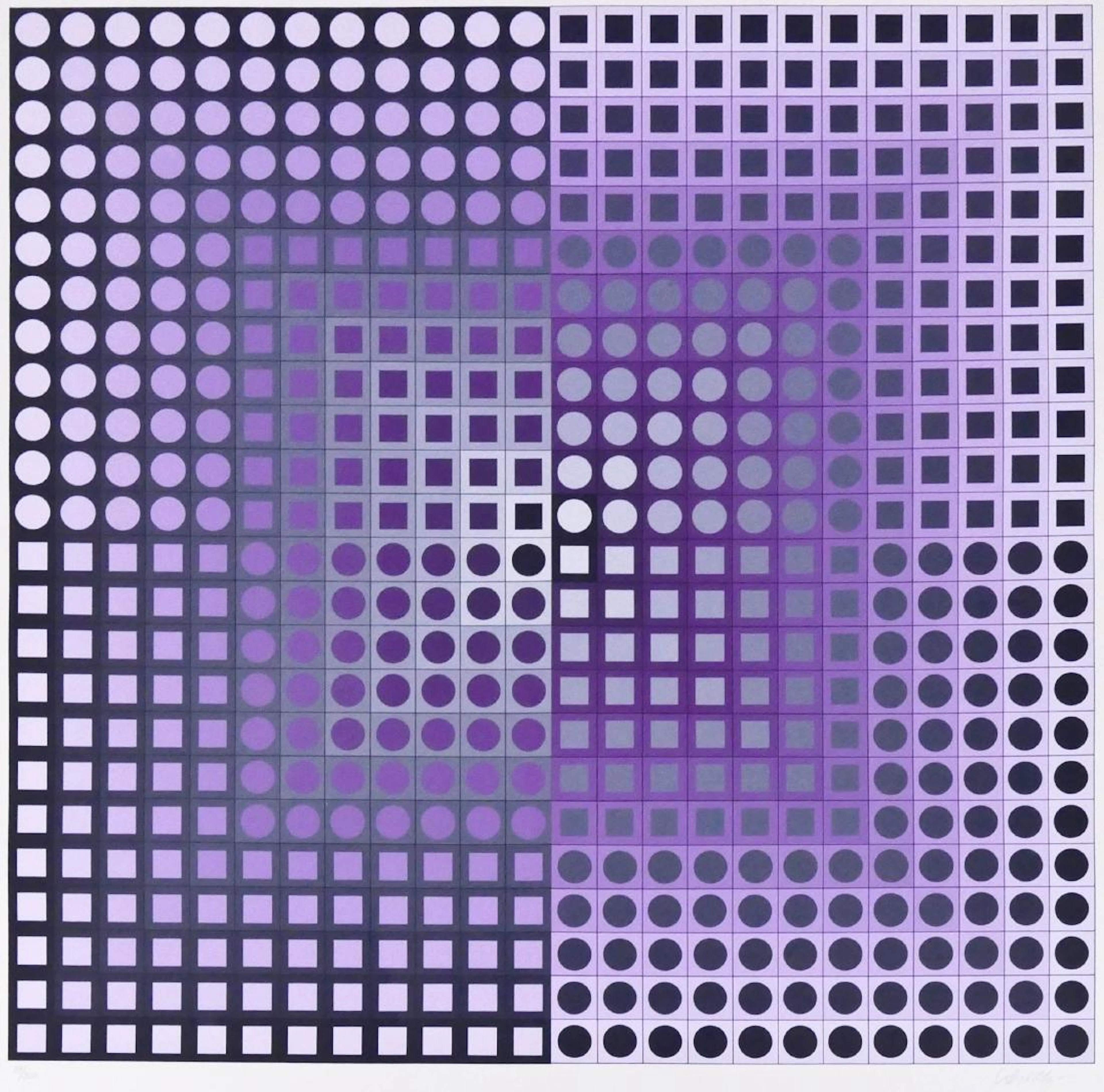Victor Vasarely ''Zett'' 1989 Diptych Serigraph