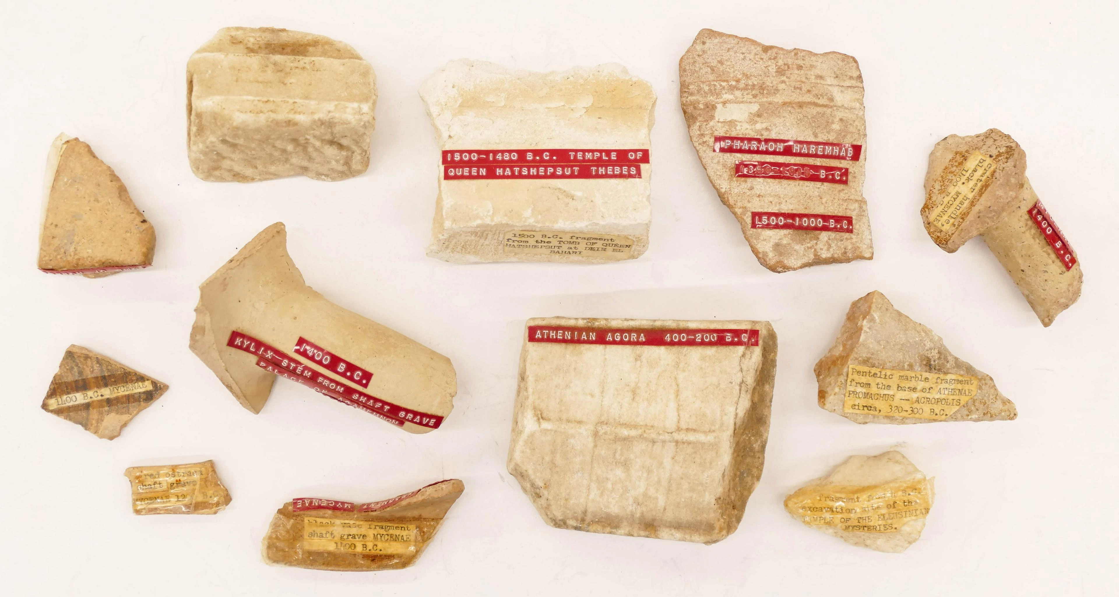 12pc Ancient Greek and Egyptian Temple Fragments 2'' to