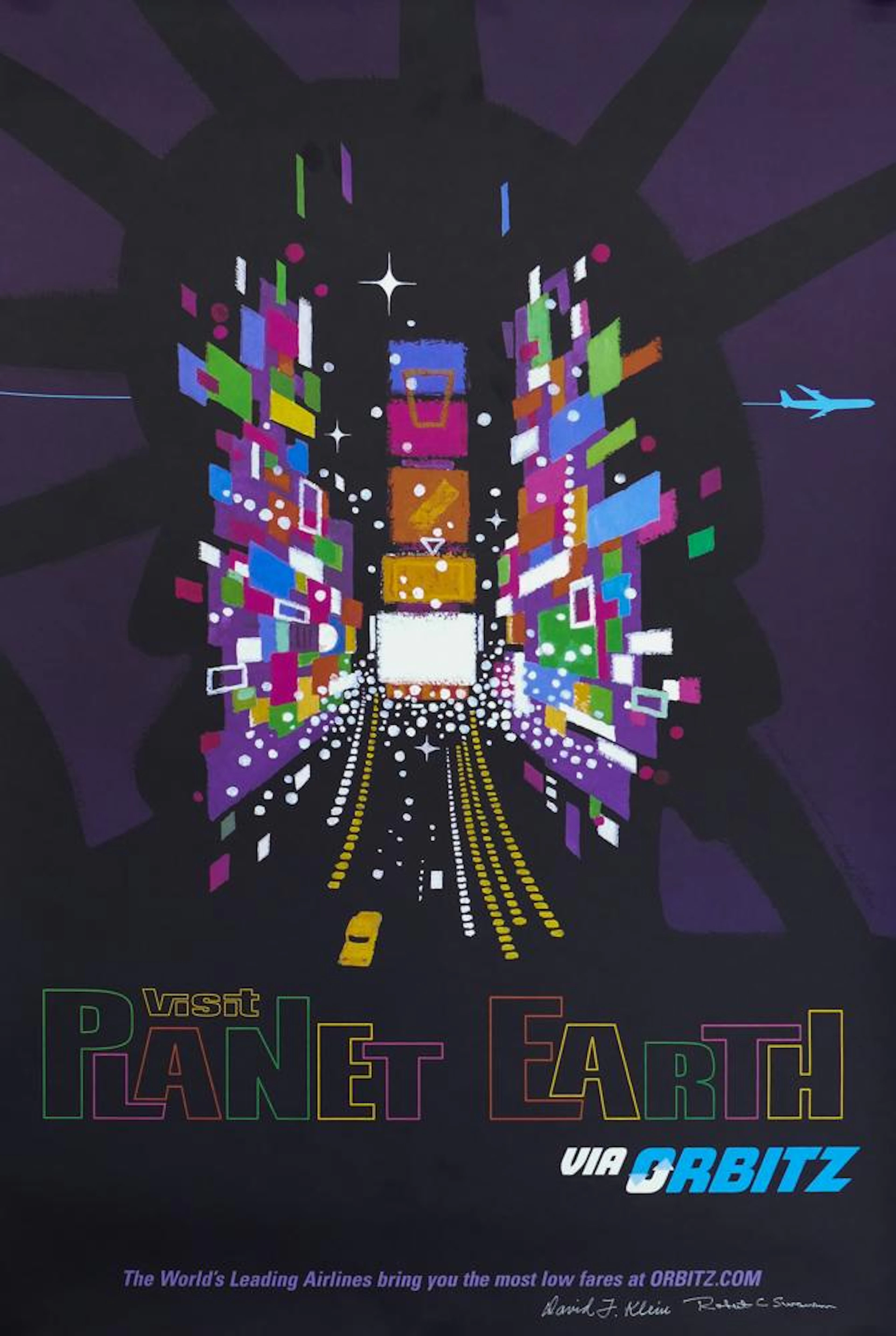 Signed Orbitz 'Visit Planet Earth'New York Poster
