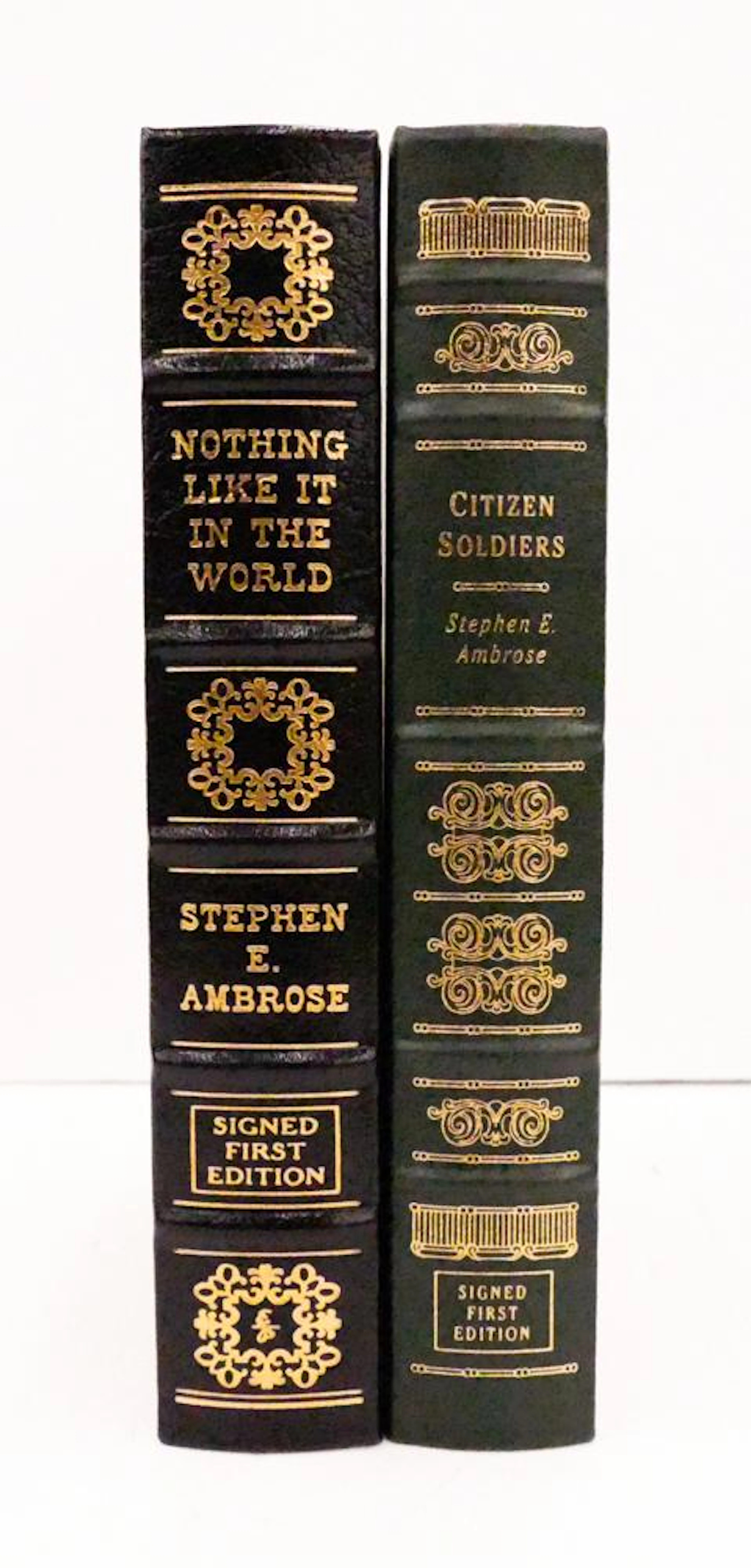 2pc Easton Press Signed First Edition Stephen Ambrose