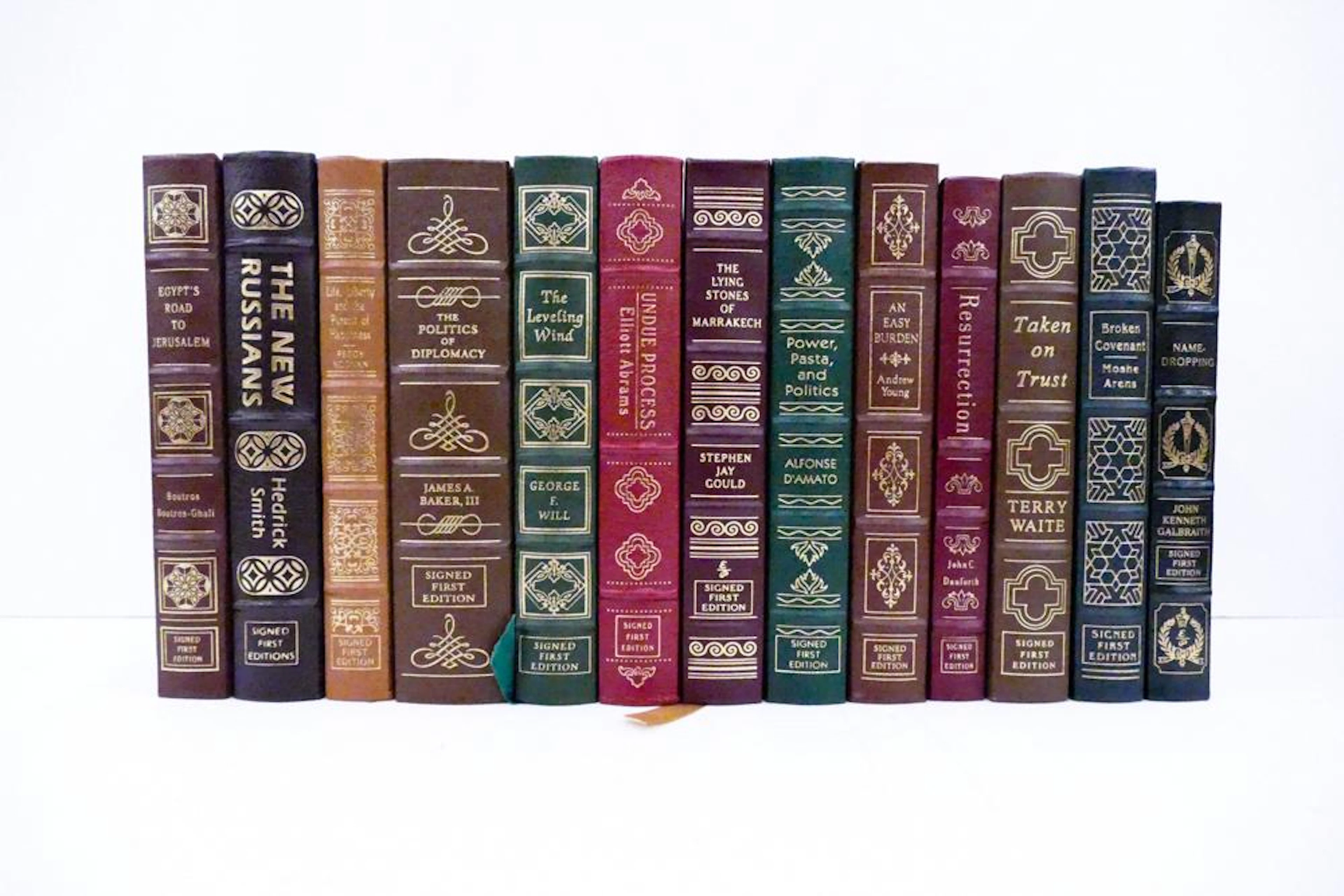 13pc Easton Press Signed First Edition Leather Bound