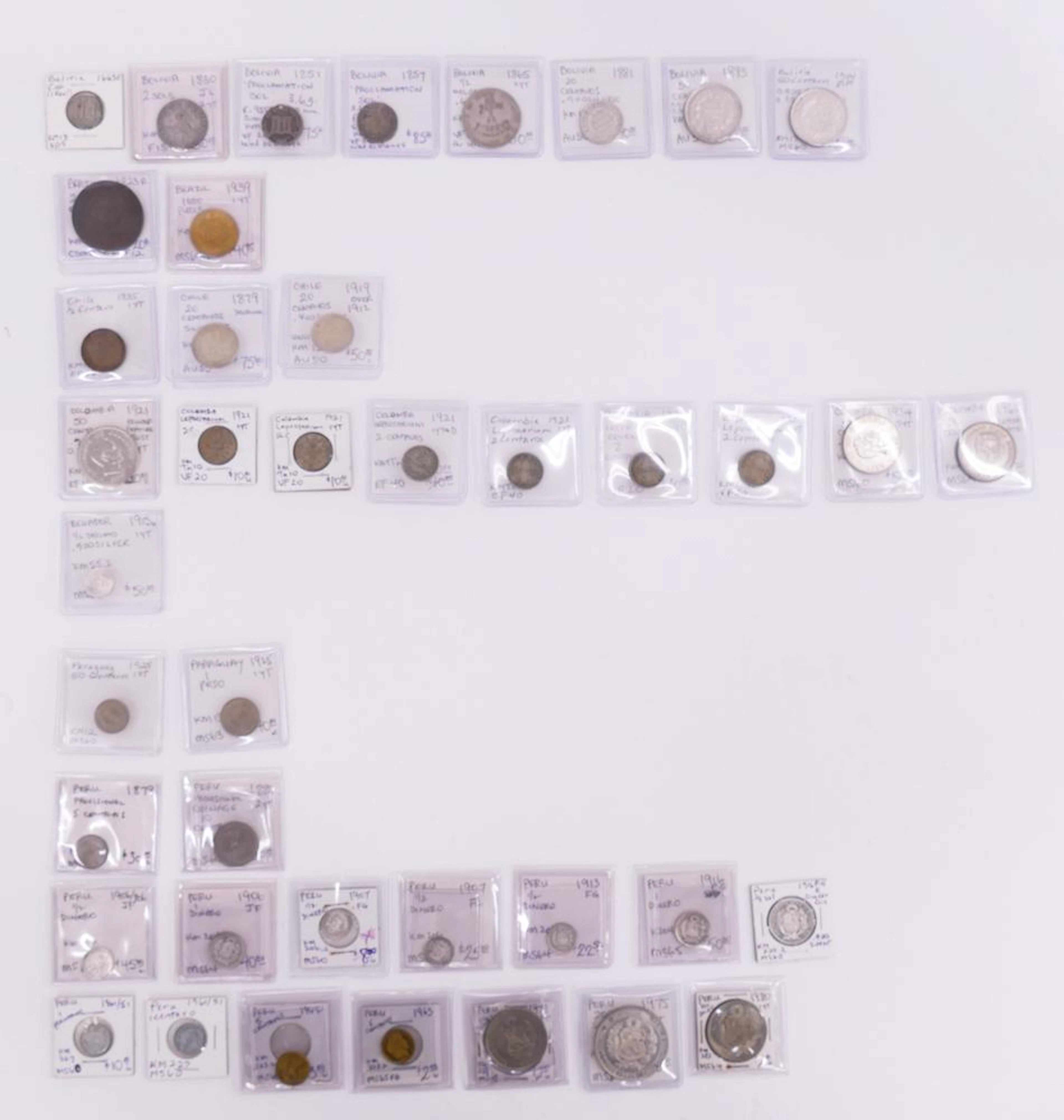 43pc Collection of South America Coins