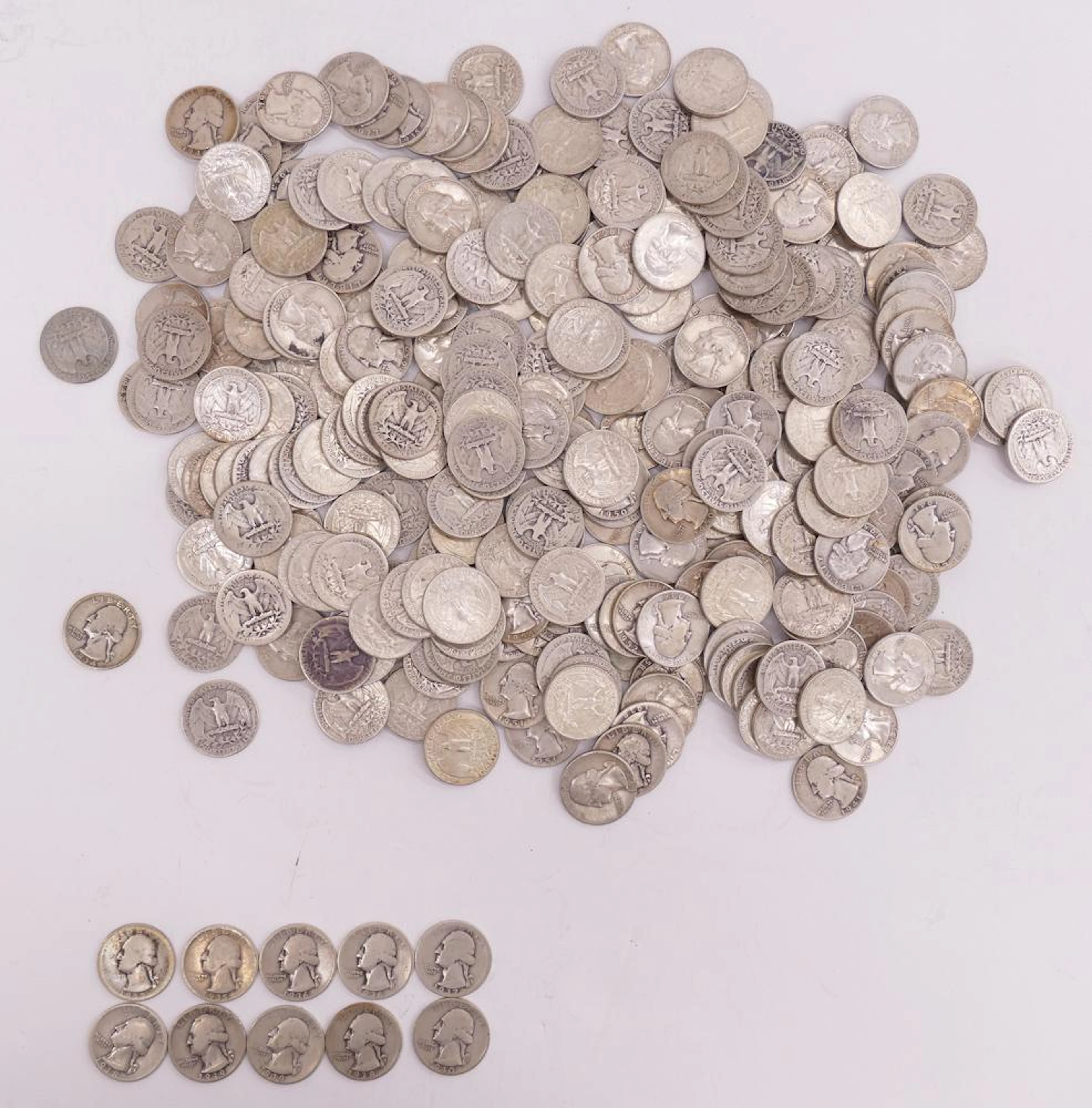 290pc US Washington Silver Quarters