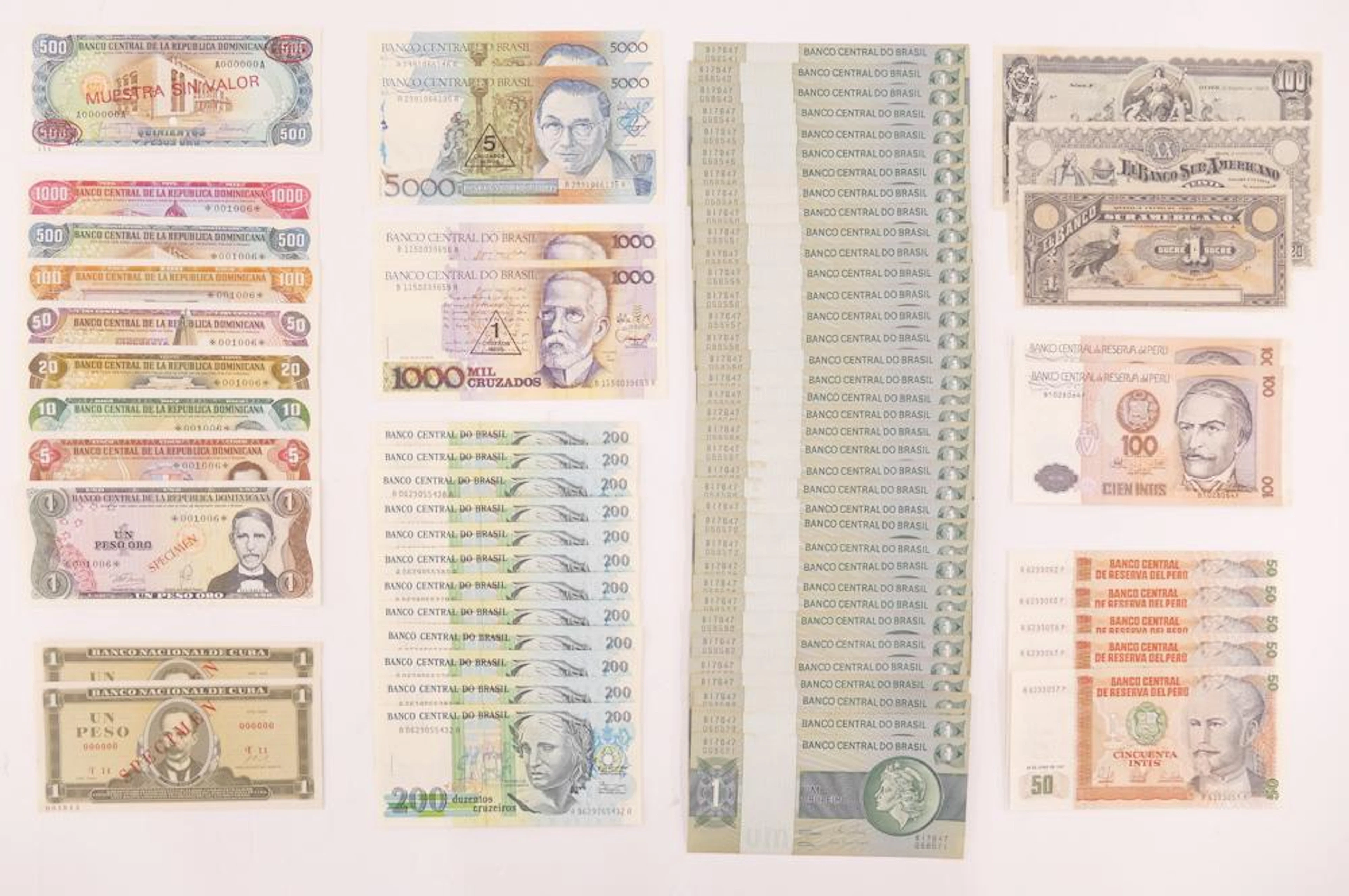 75pc Collection Central & South American Currency