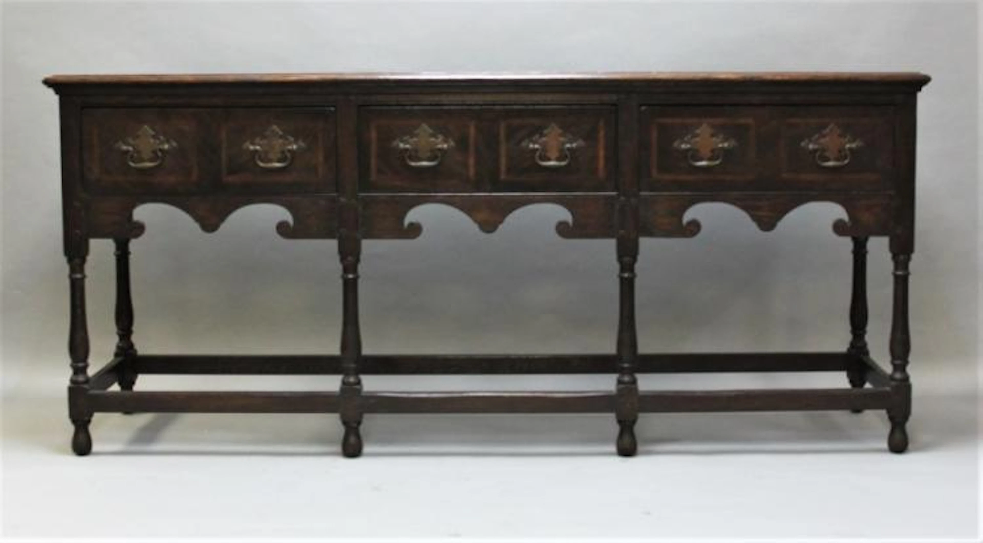 19C English Arts & Crafts Medieval Oak Server
