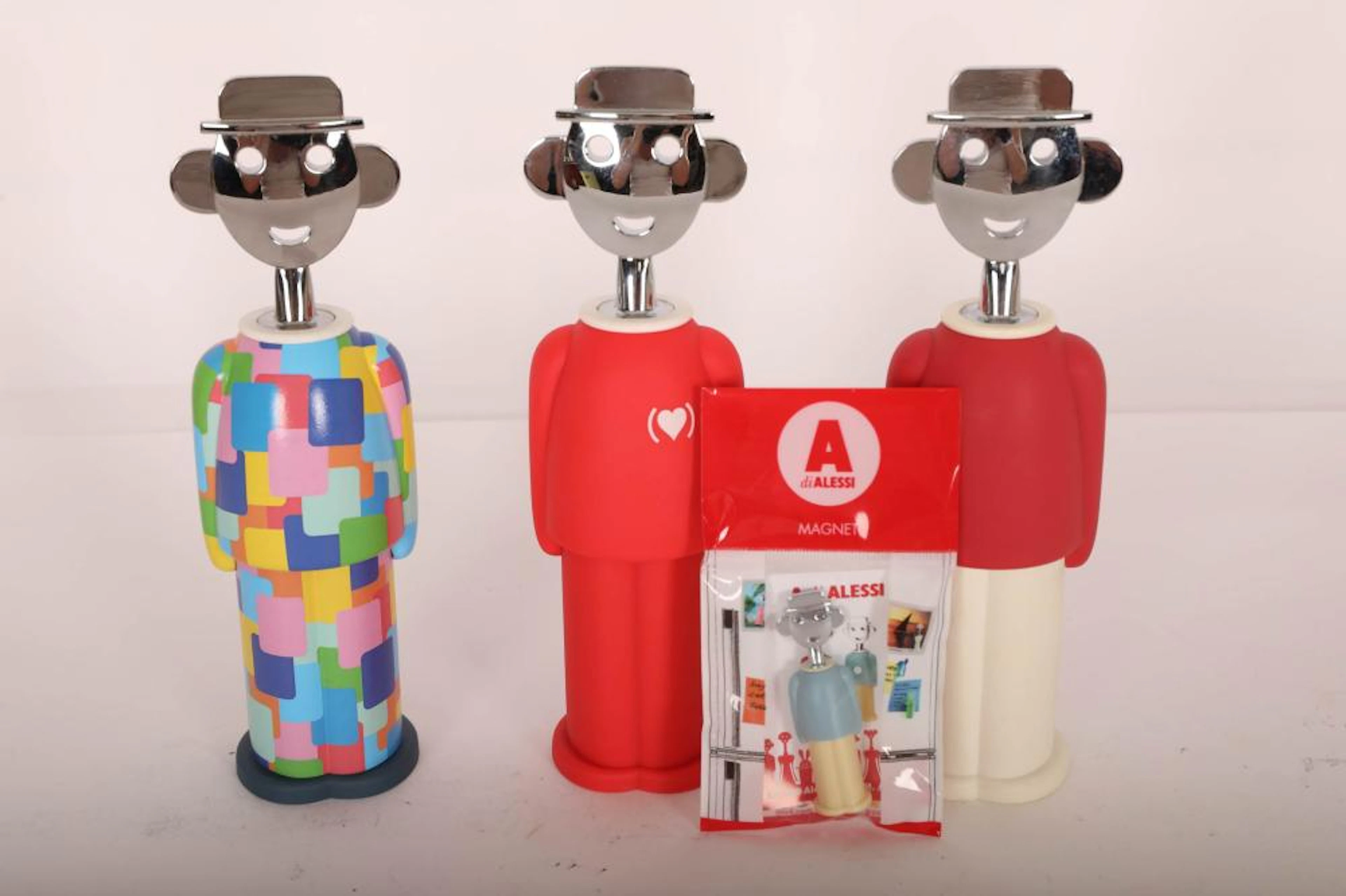 (3) Alessi Mendini Polychrome Figural Corkscrews