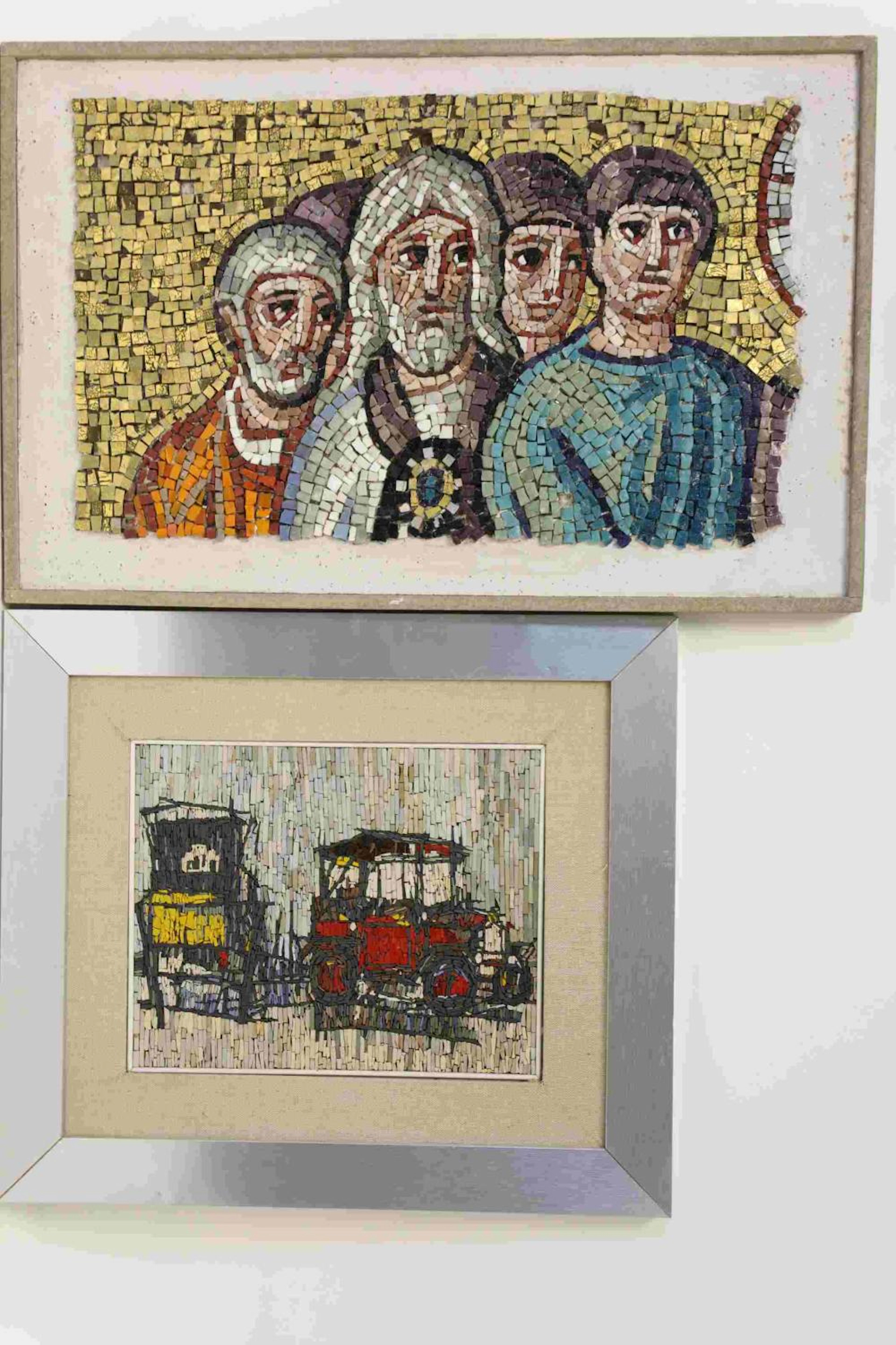 2 Vintage Italian Mosaic Paintings 1Aloinie Romano