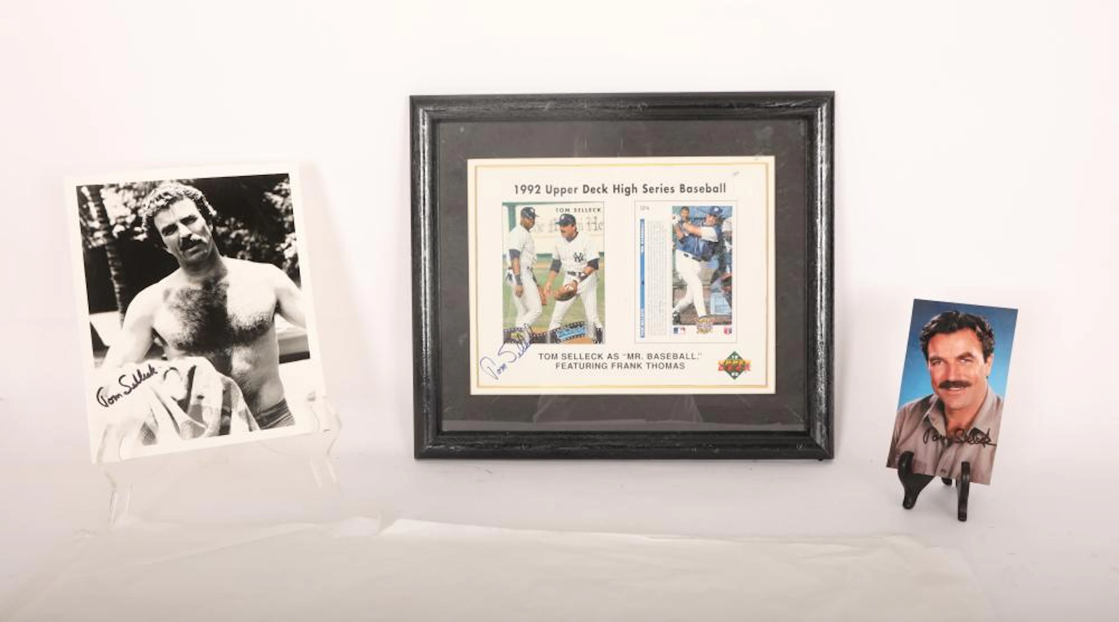 3 Pc. Tom Selleck Signed Autographs & Upper Deck