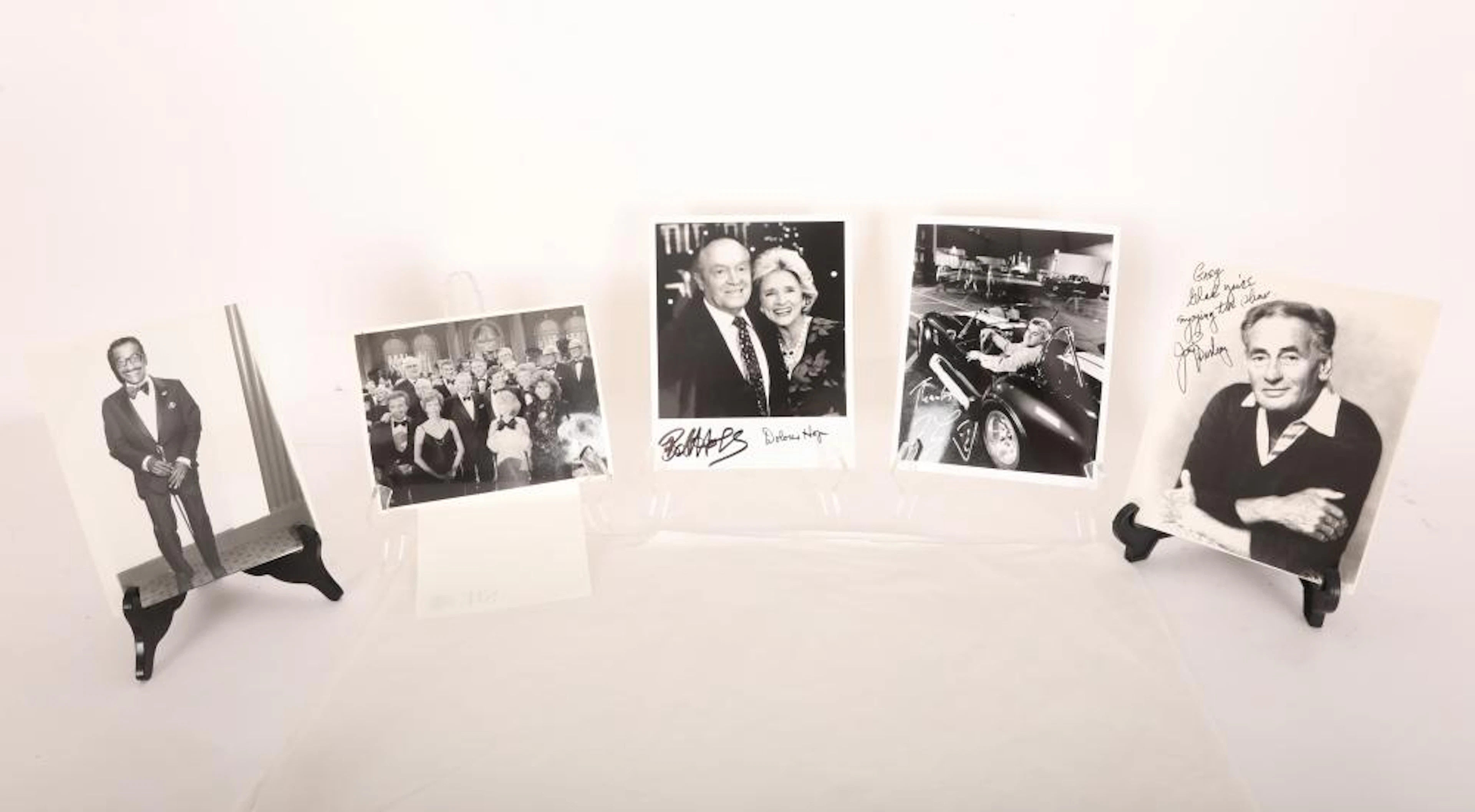 5Pc Autgraphs&Photos Bob Hope, Jay Leno, Rat Pack