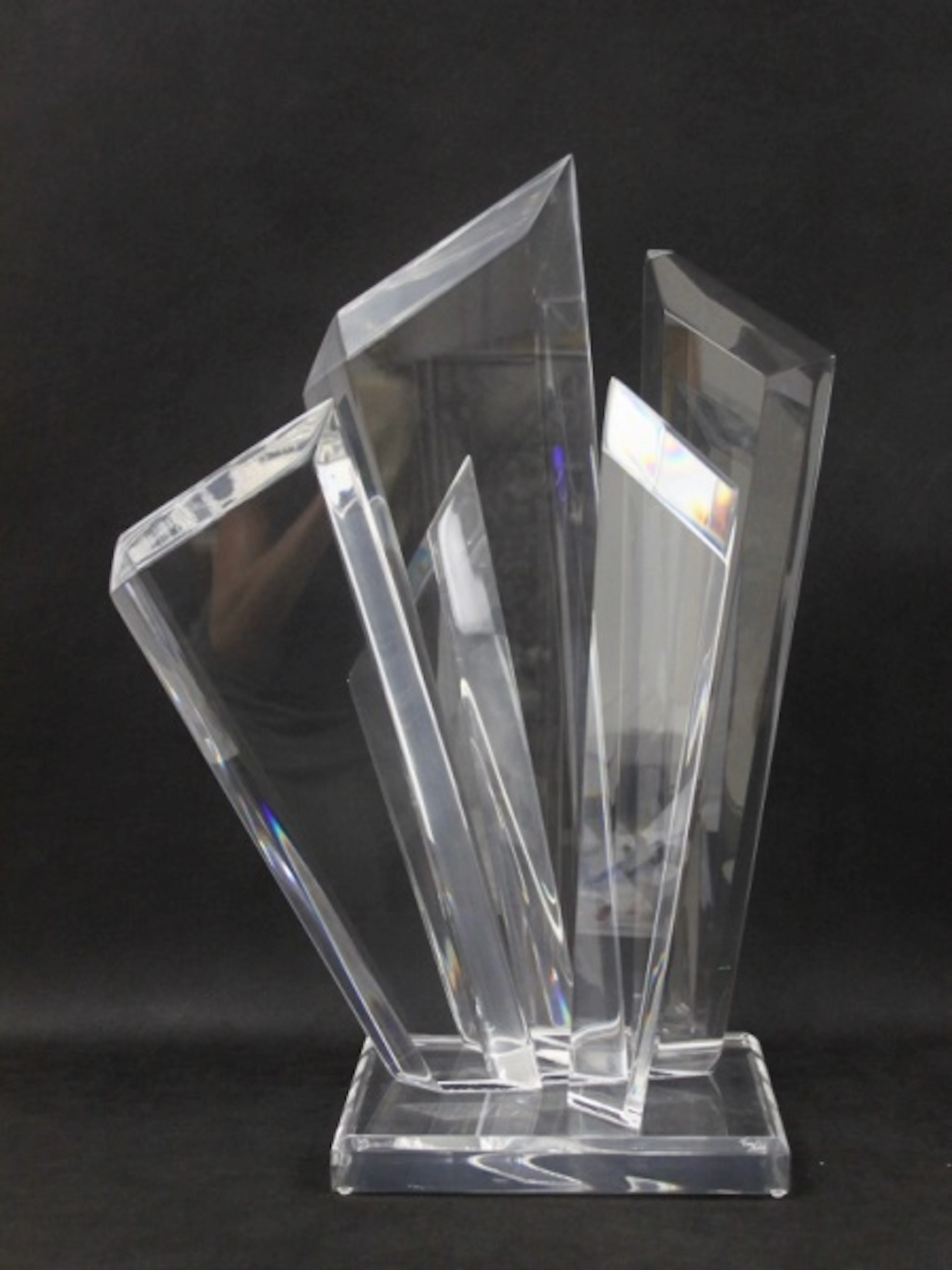 MCM Van Teal Abstract Lucite Prism Sculpture