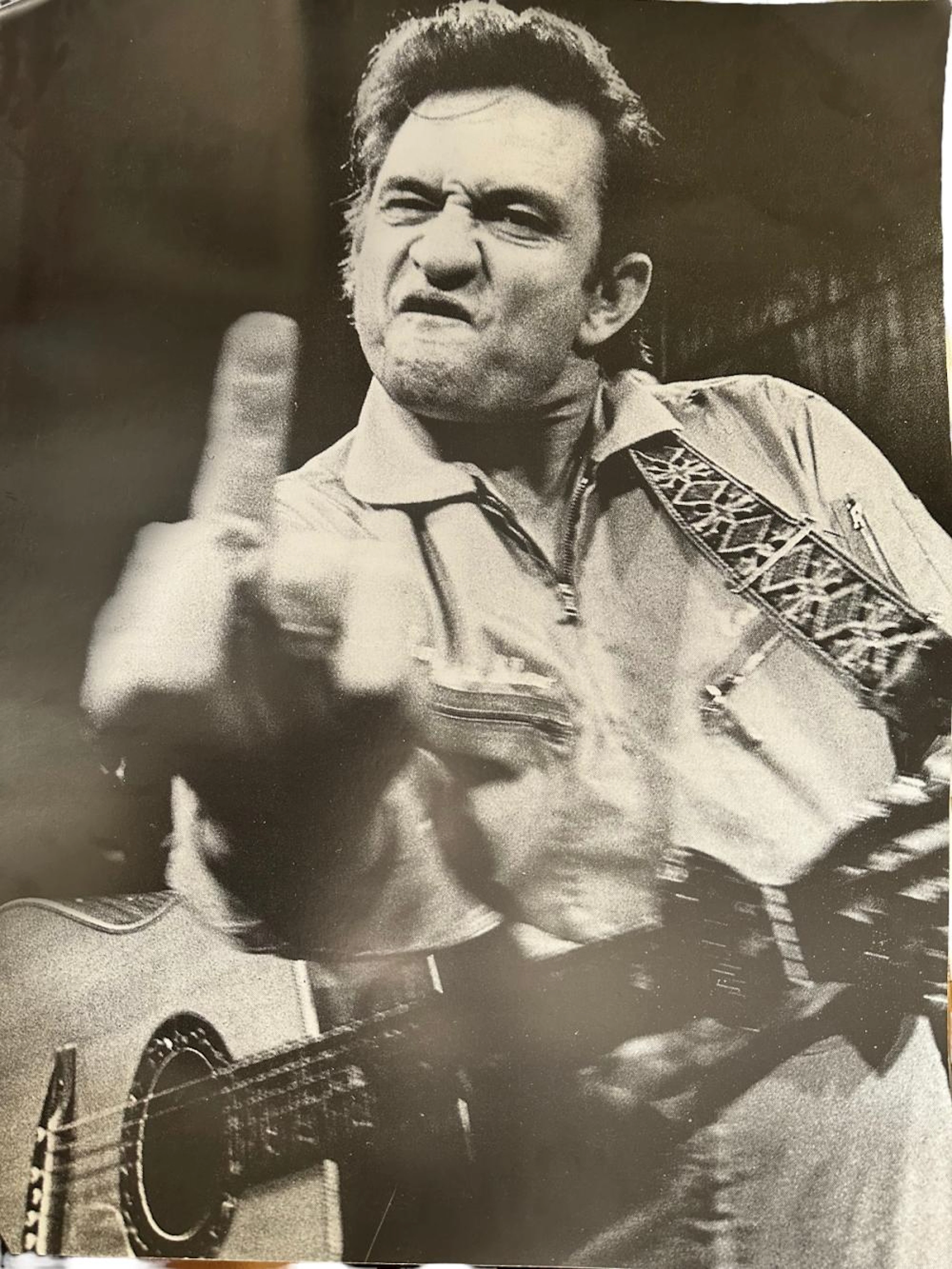 Johnny Cash Flipping The Bird Poster