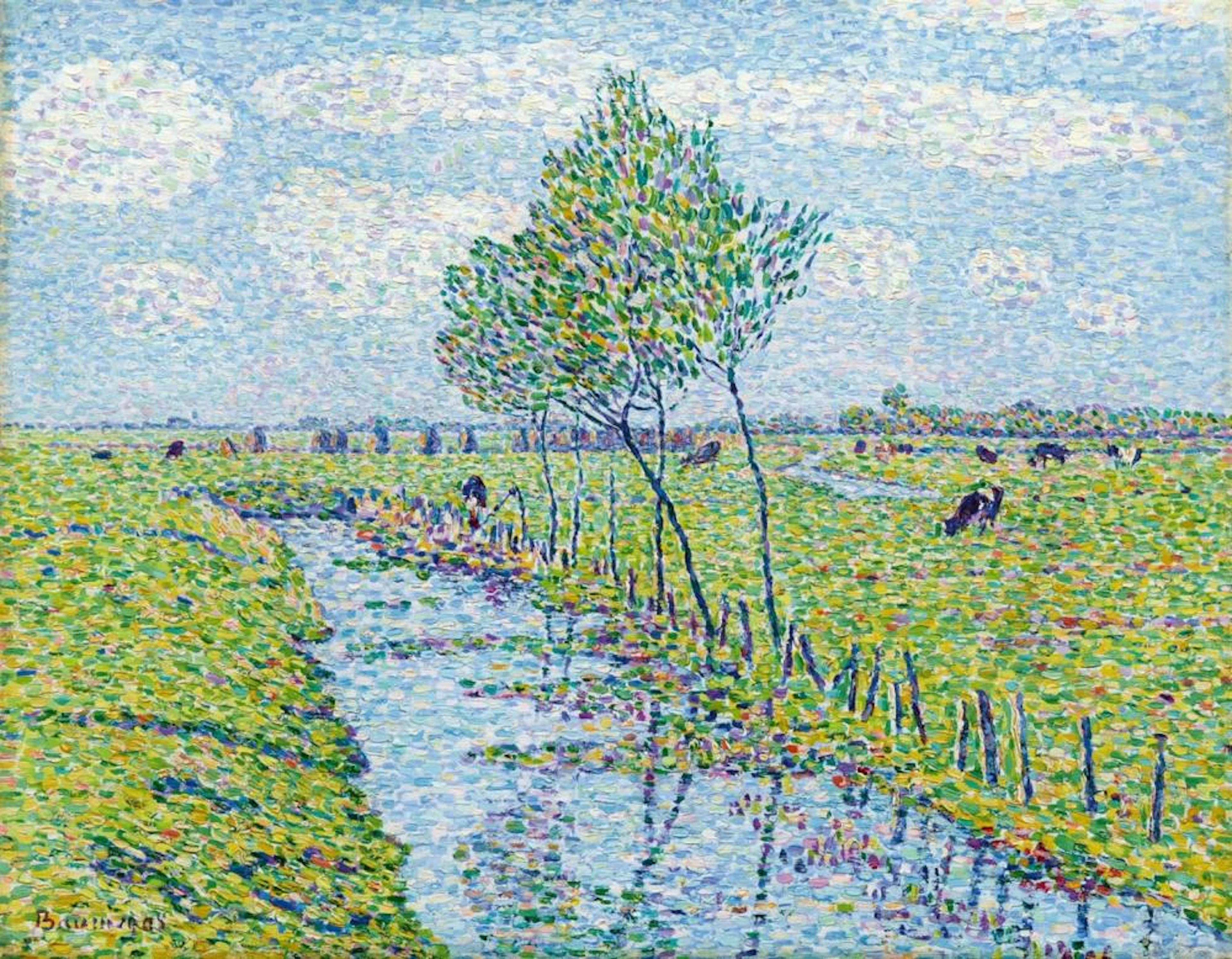 Paul Baum, Junge Baumgruppe an Bachlauf, 1905