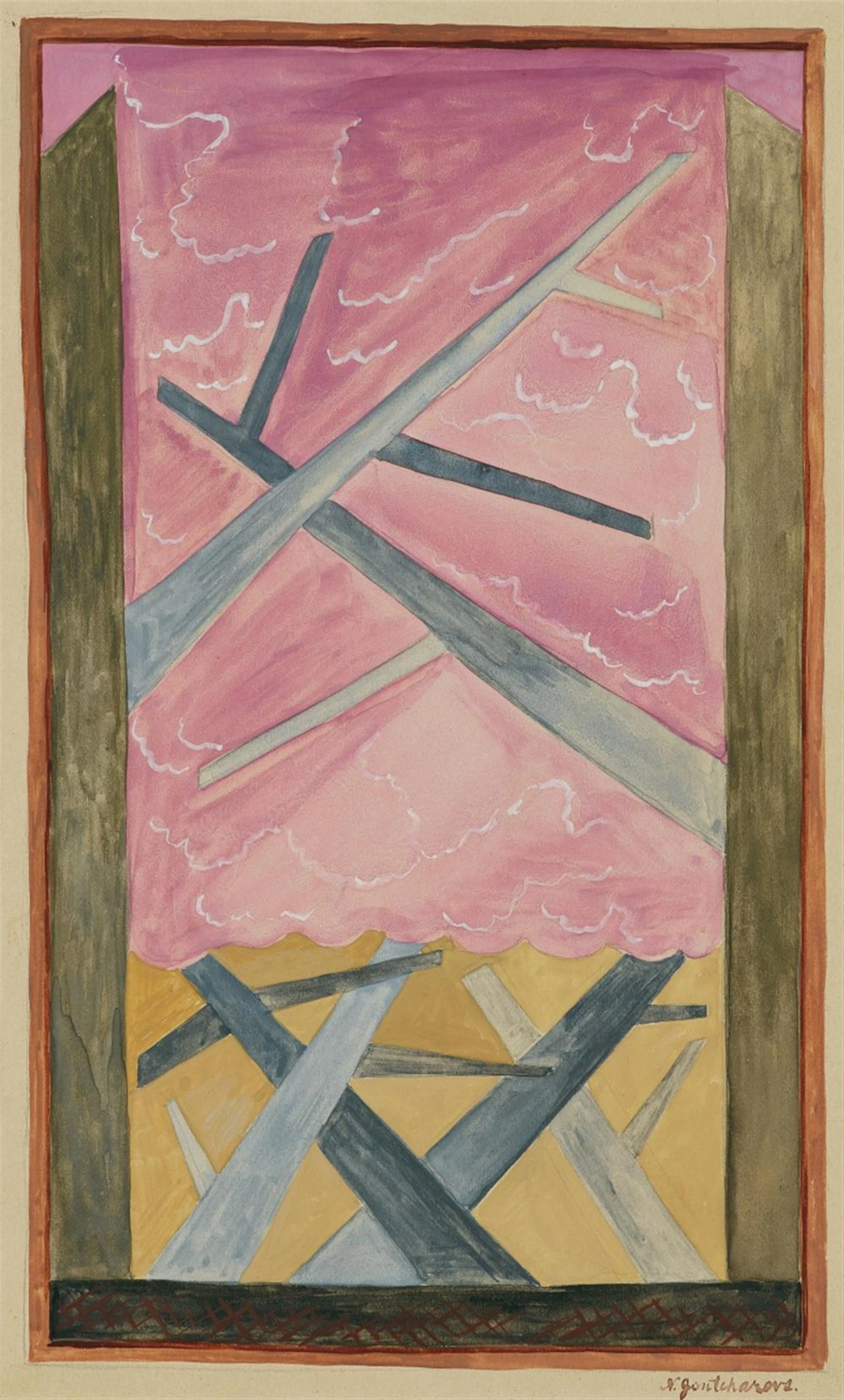 Natalia Sergeevna Goncharova, Foret - Printemps, Circa 1912-1915