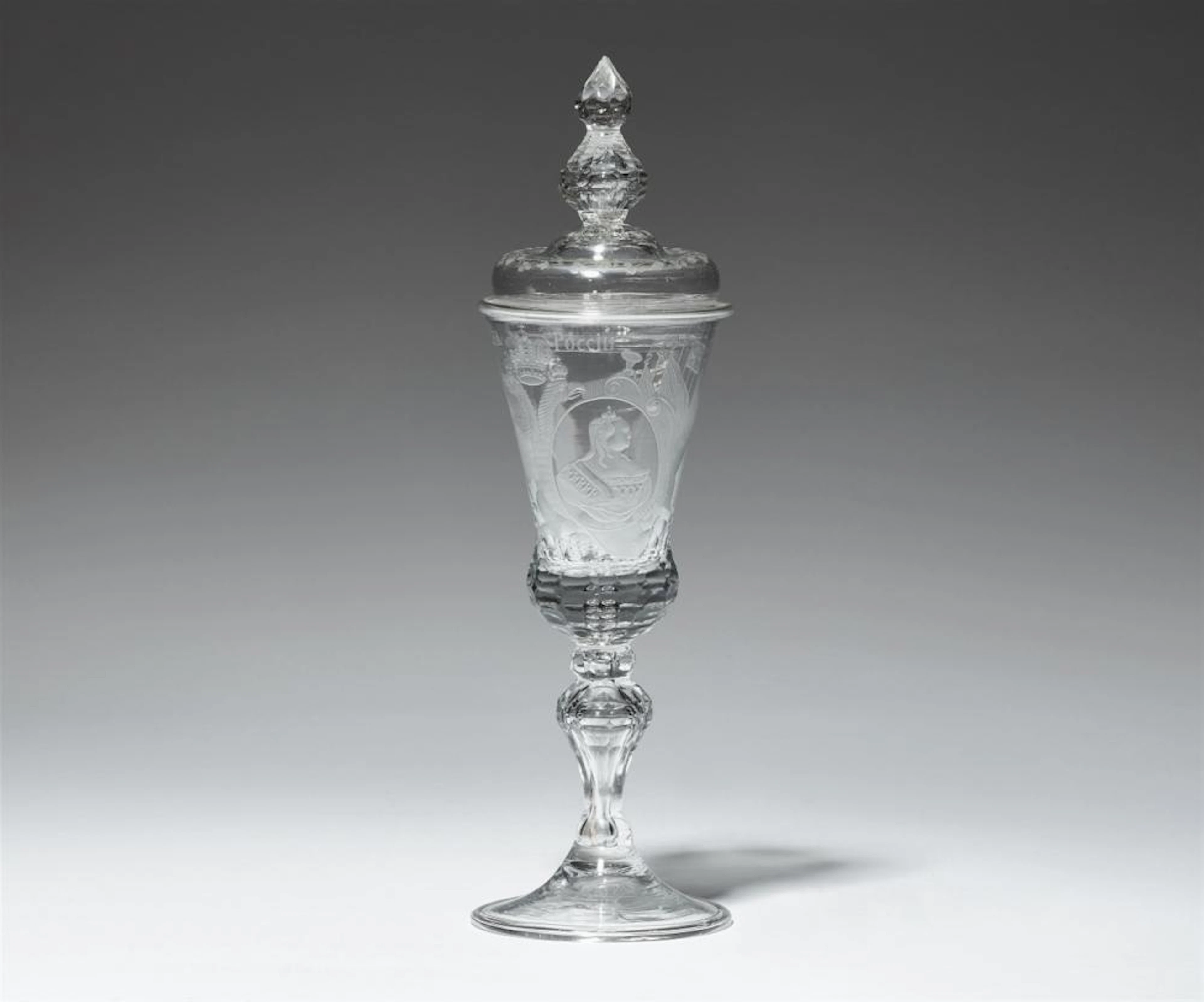 A goblet and cover dedicated to Tsarina Elisabeth Petrovna