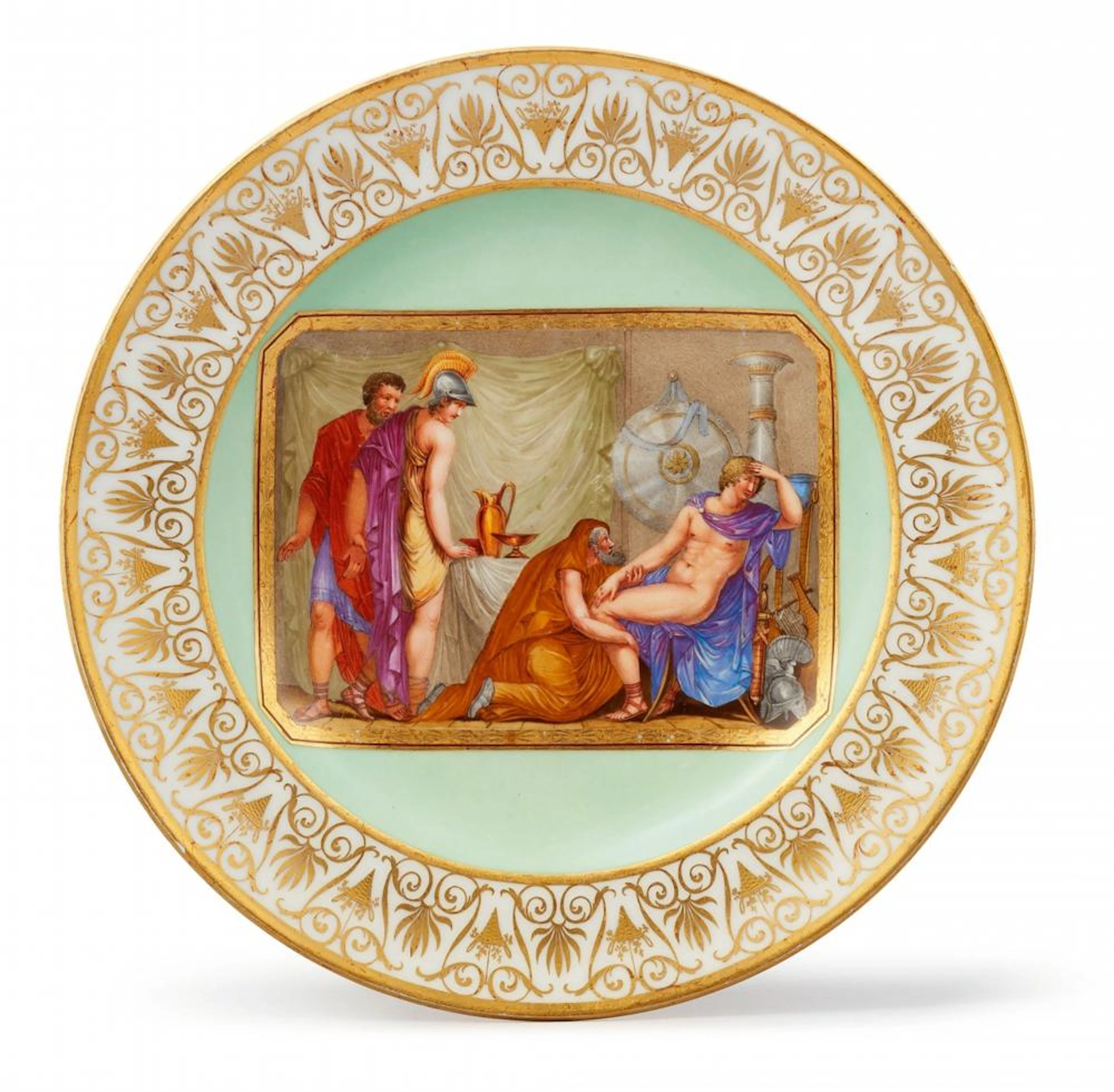 A Berlin KPM porcelain dessert plate with a mythological scene