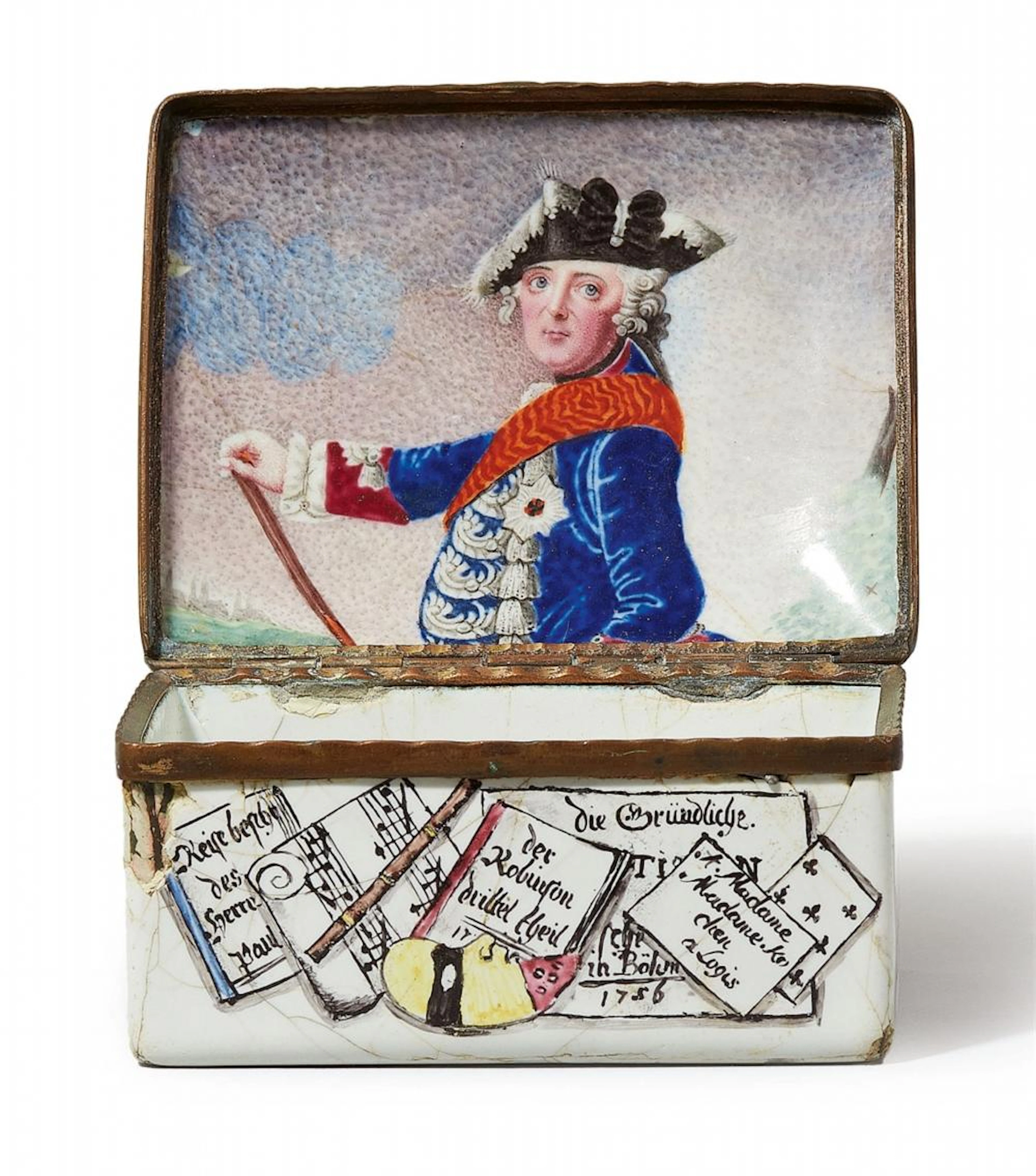 An enamelled snuff box with a portrait of Friedrich II