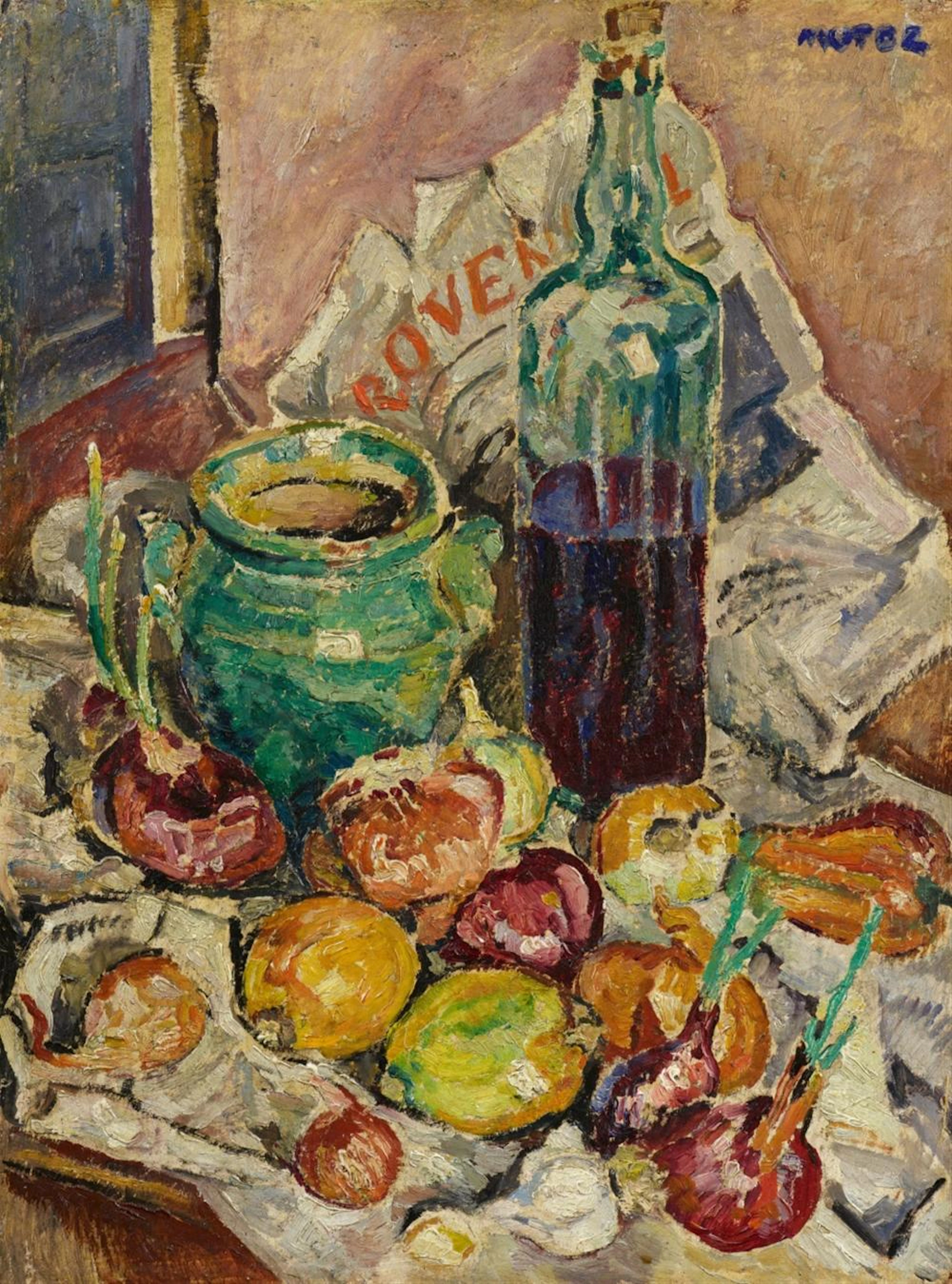 Mela Muter (Maria Melania Mutermilch), Stillleben mit Flasche, 1932
