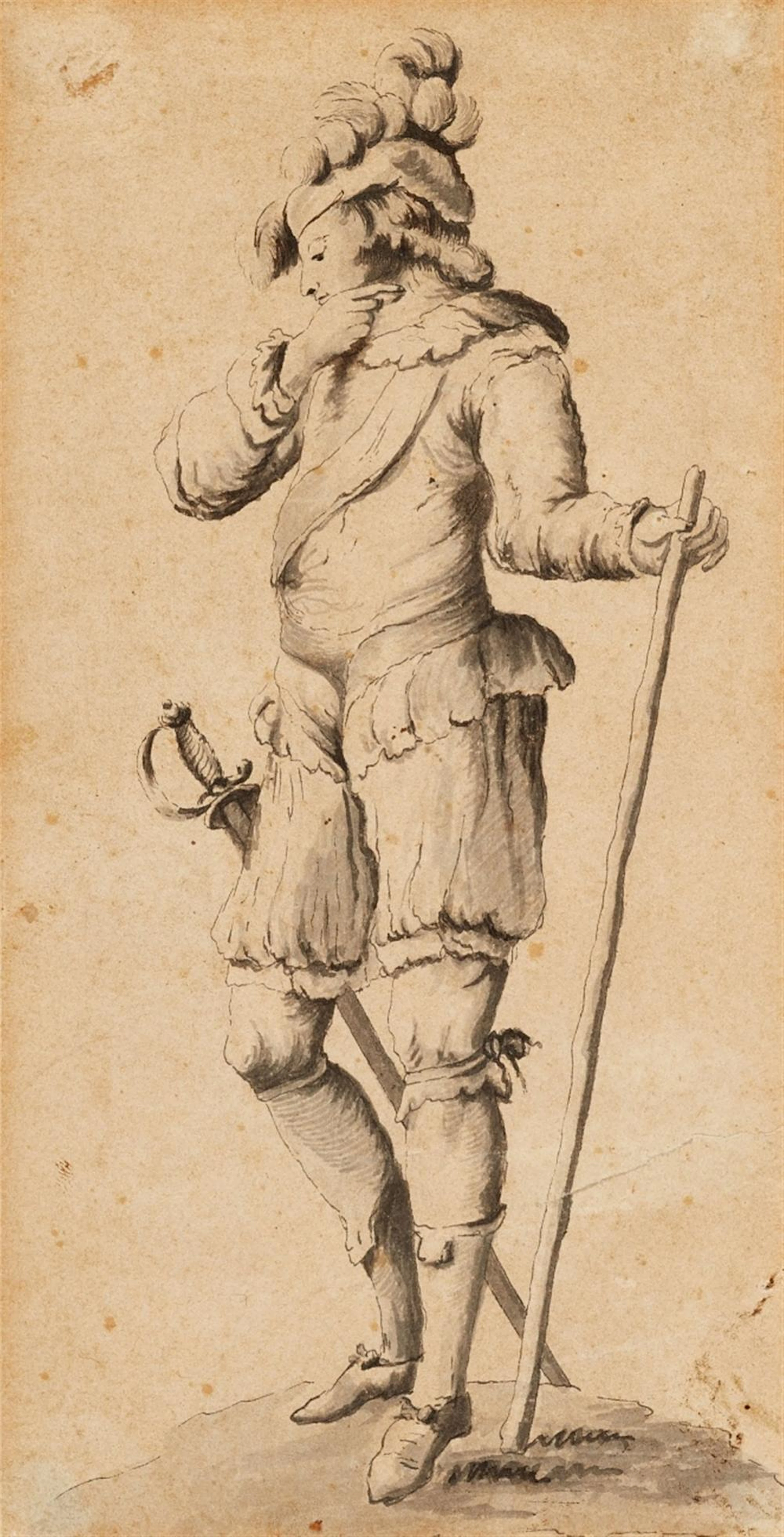 Jean Berain The Elder, circle of, A Man with a Rapier