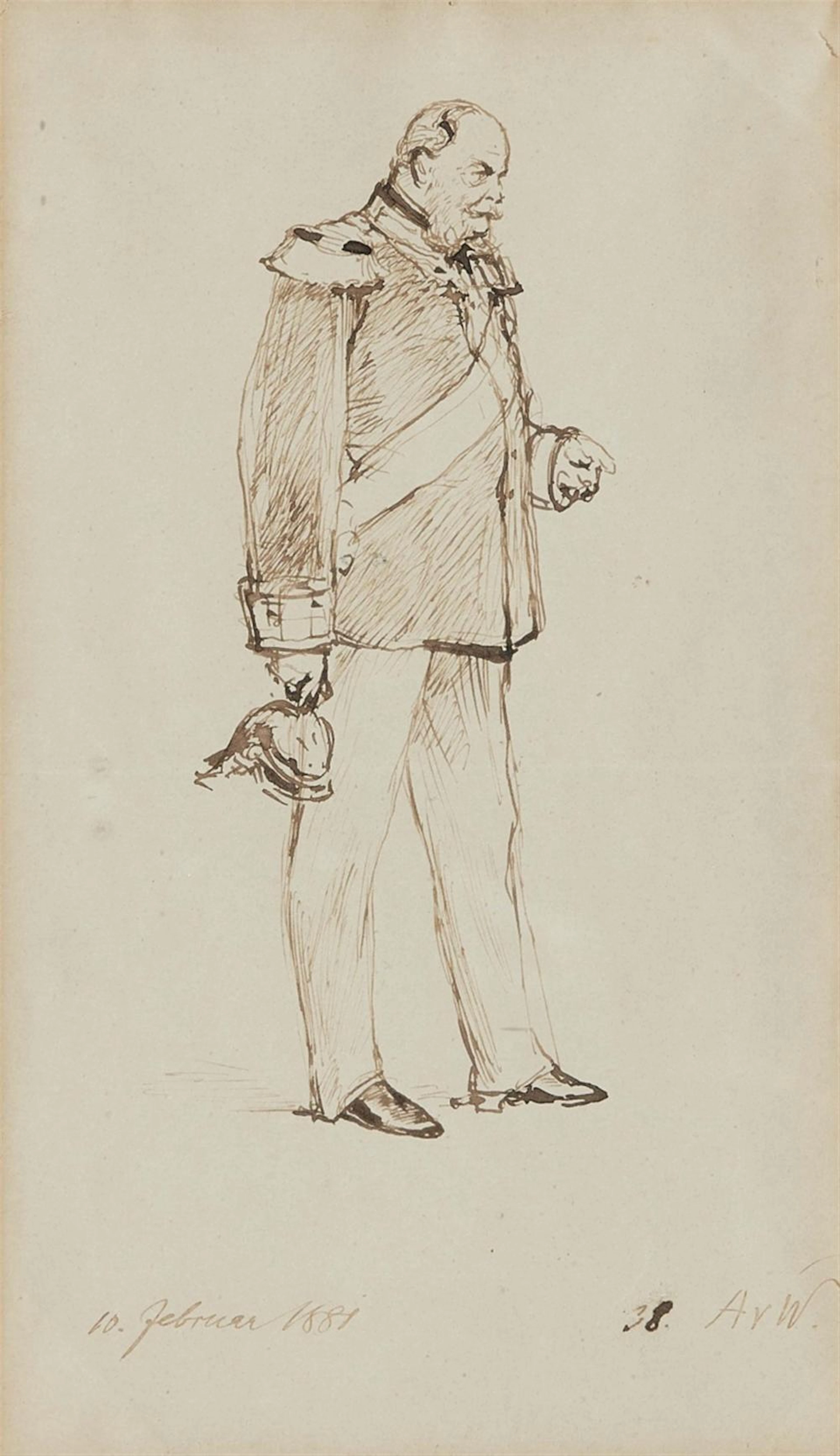 Anton von Werner, Study for the figure of Emperor Wilhelm for the composition “Die Proklamierung des Deutschen Kaiserreiches im Versailles“