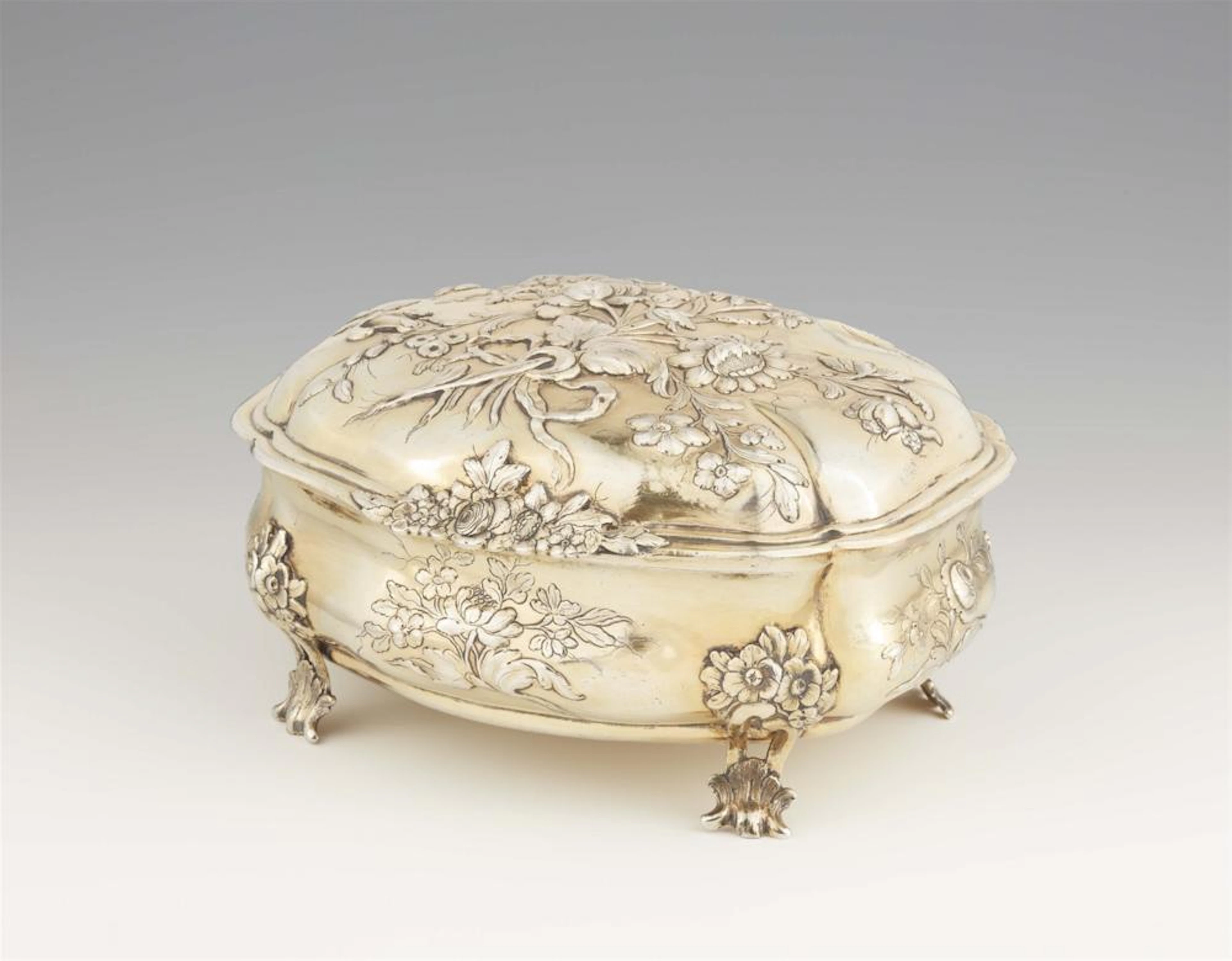 A large Berlin Friederician silver toilette box